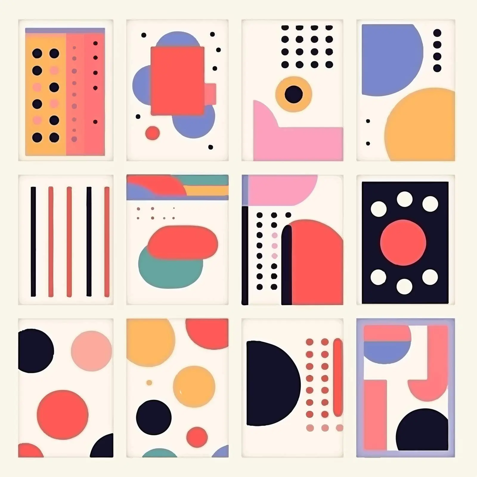 Abstract Modern Card Templates with Geometric Designs — free download from Dotvec