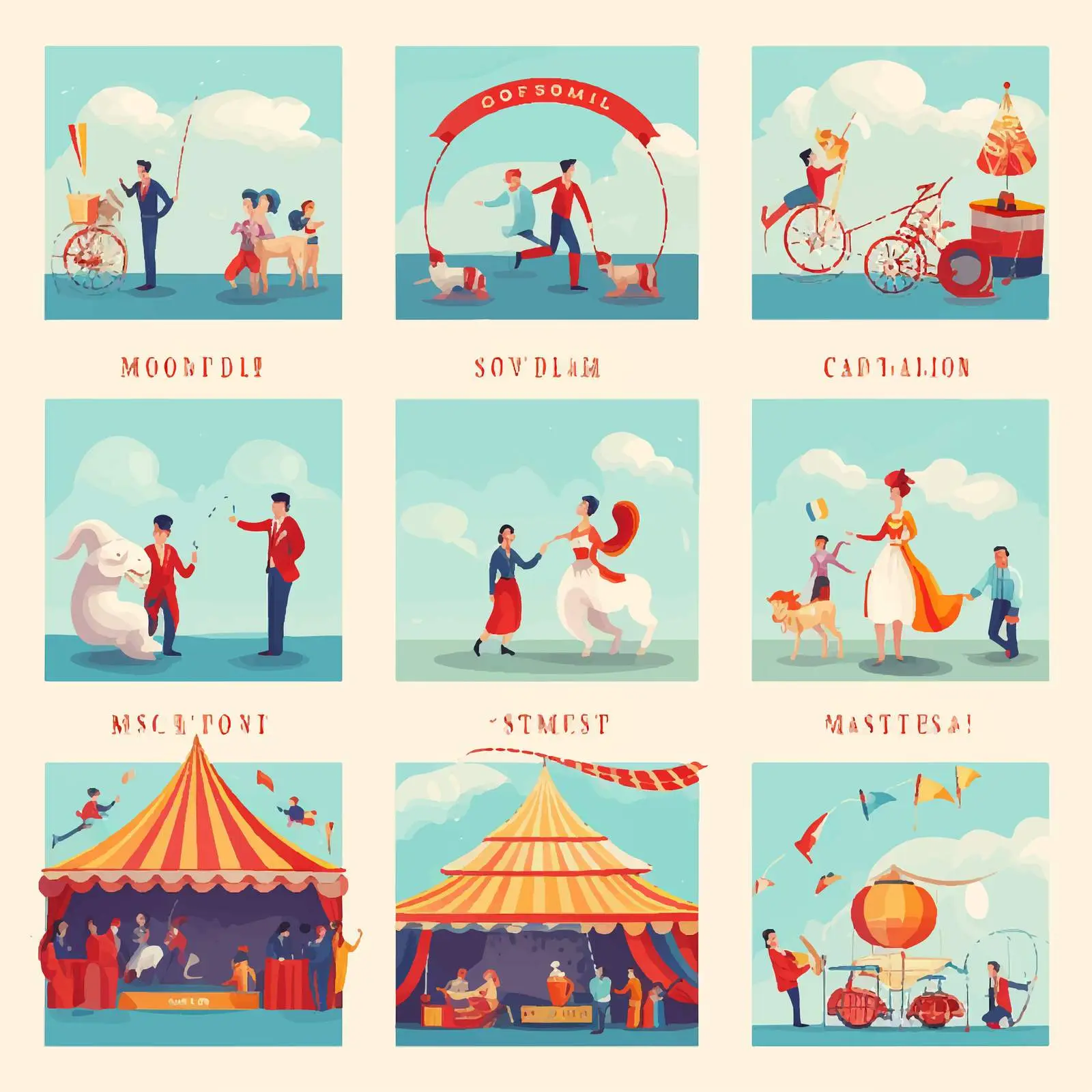 Circus Show Posters Vector Collection — free download from Dotvec
