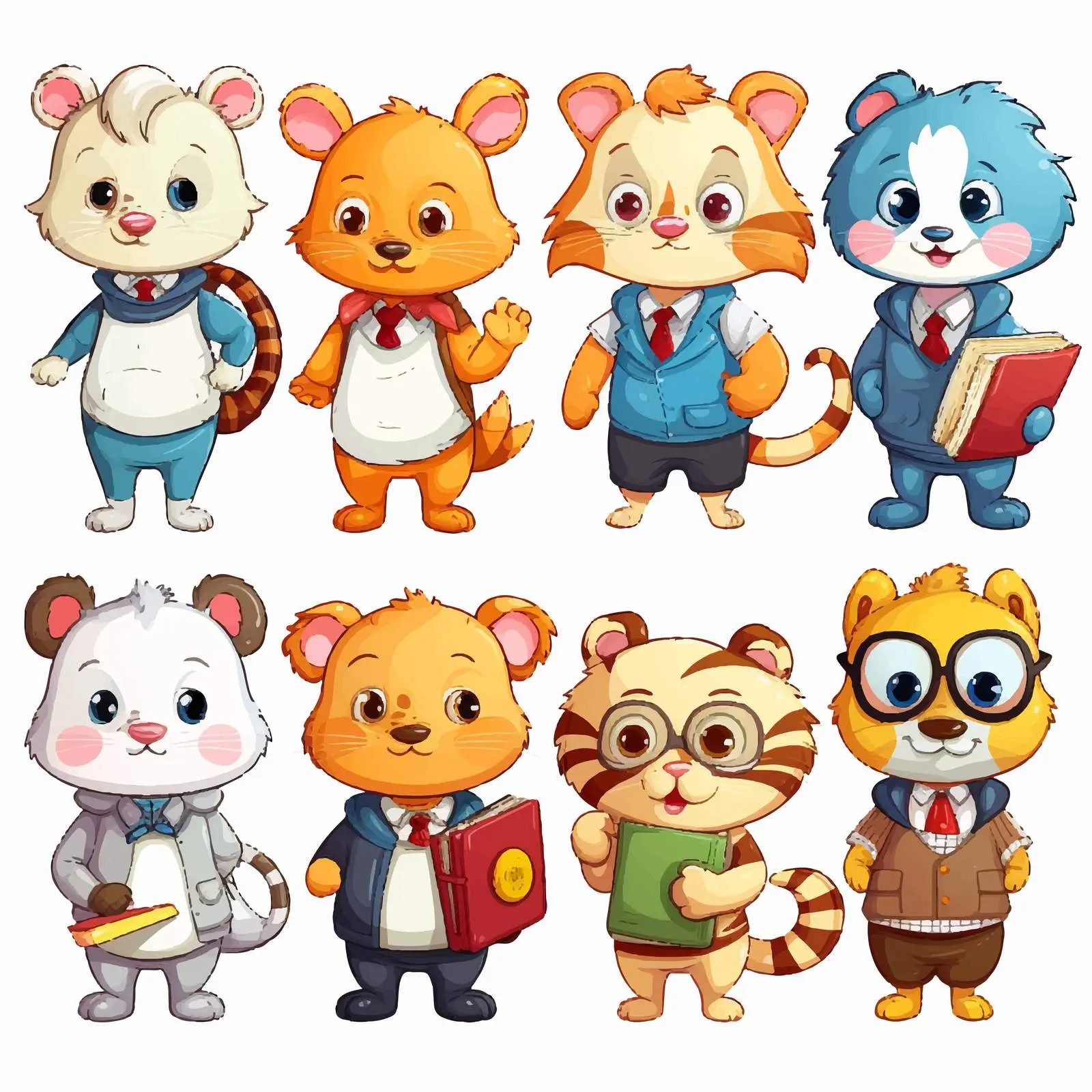 Animal Students Inside Classroom Illustration — free download from Dotvec