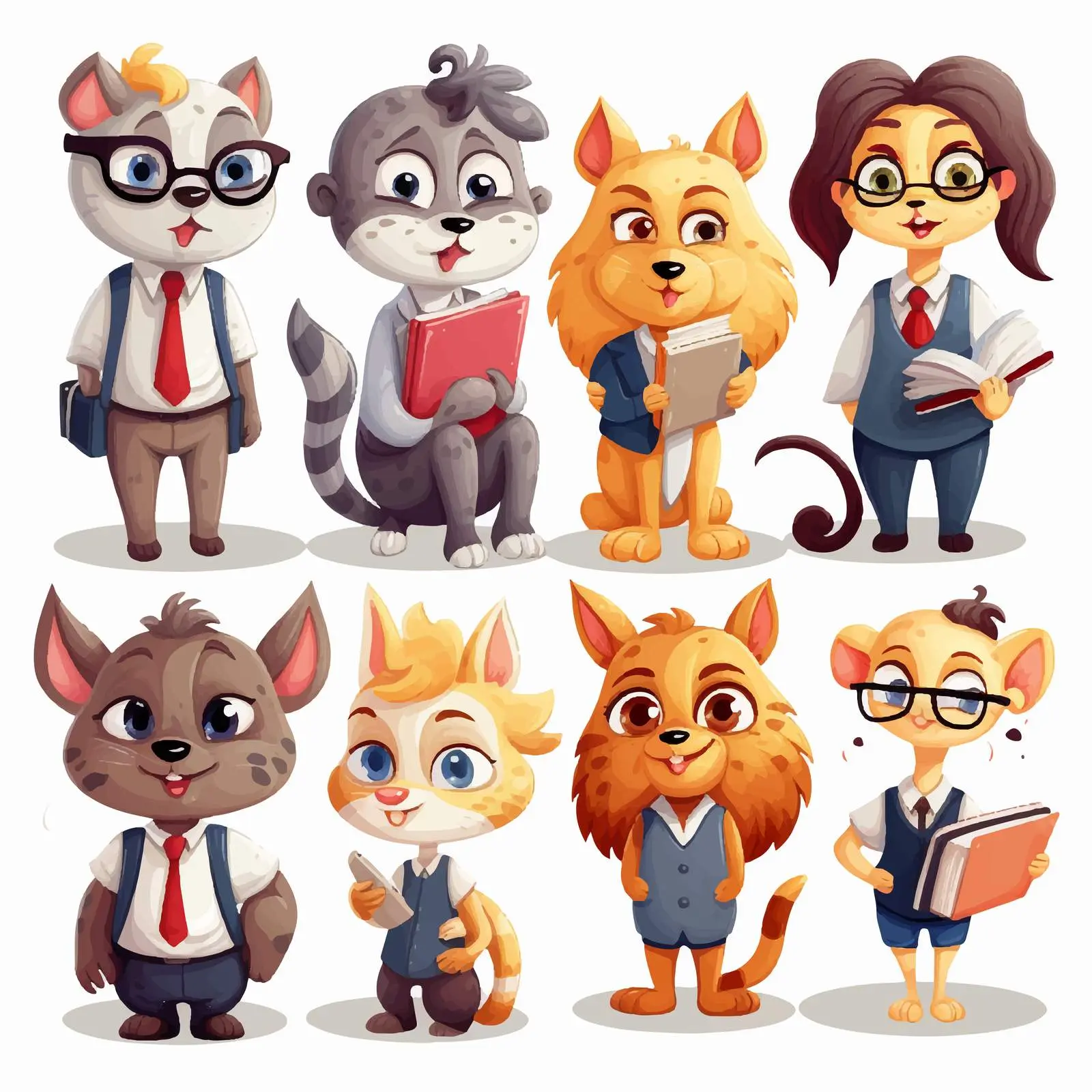 Animal Students in Classroom Illustration – free school environment image from Dotvec