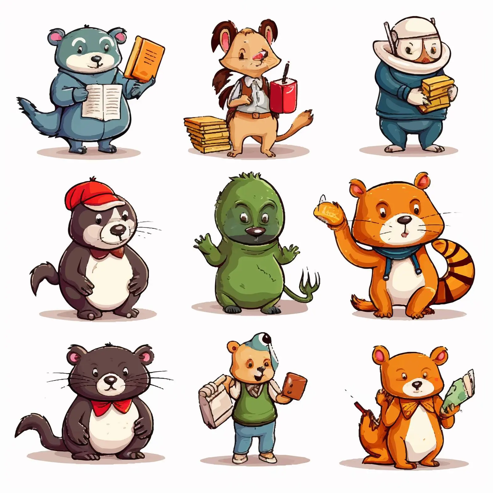 Animal Students School Illustration Vector Graphic — free download from Dotvec