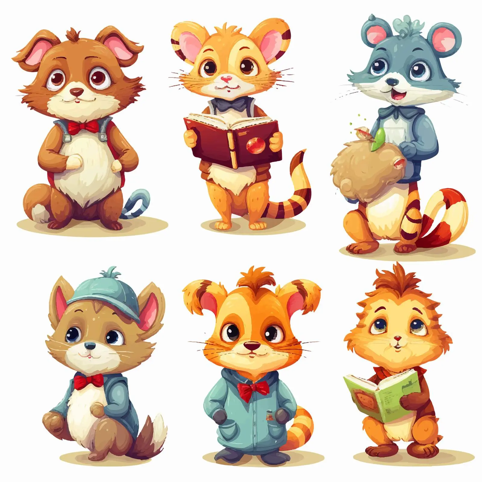 Animal Students in School Vector Illustration — free download from Dotvec