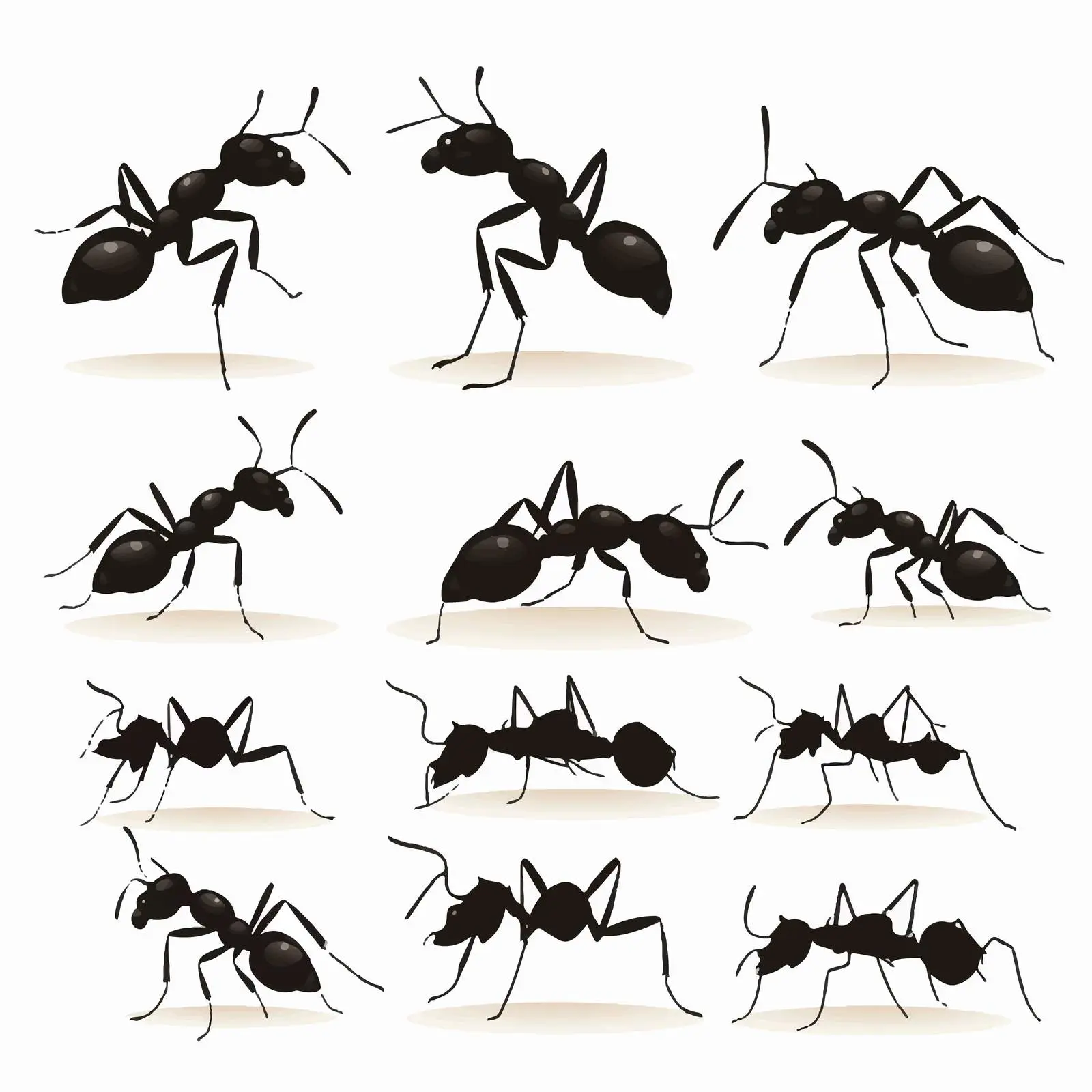 Ant Silhouette Vector Illustration Collection — free download from Dotvec