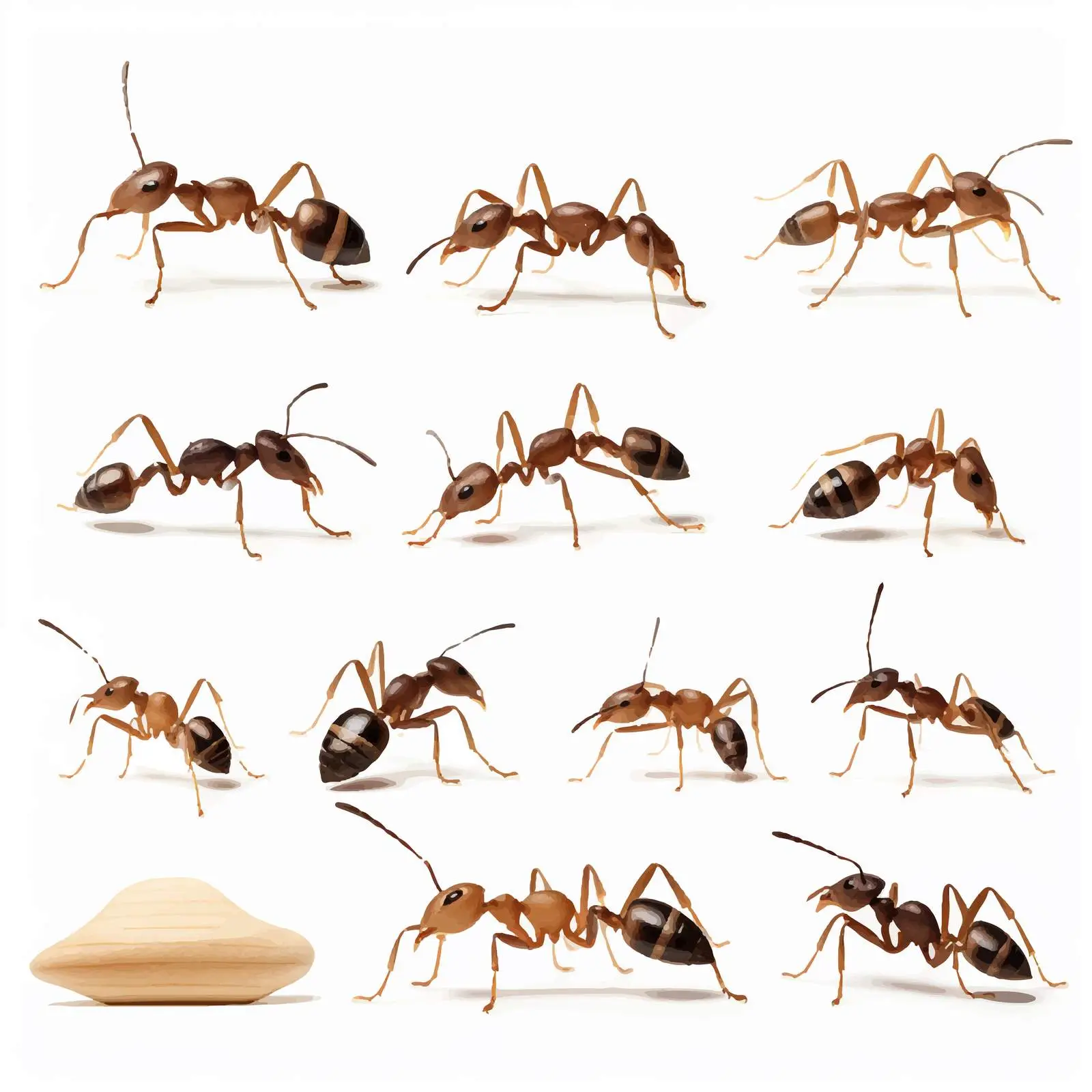 Set of Ants Silhouette Vector Illustration – free cartoon ants image from Dotvec