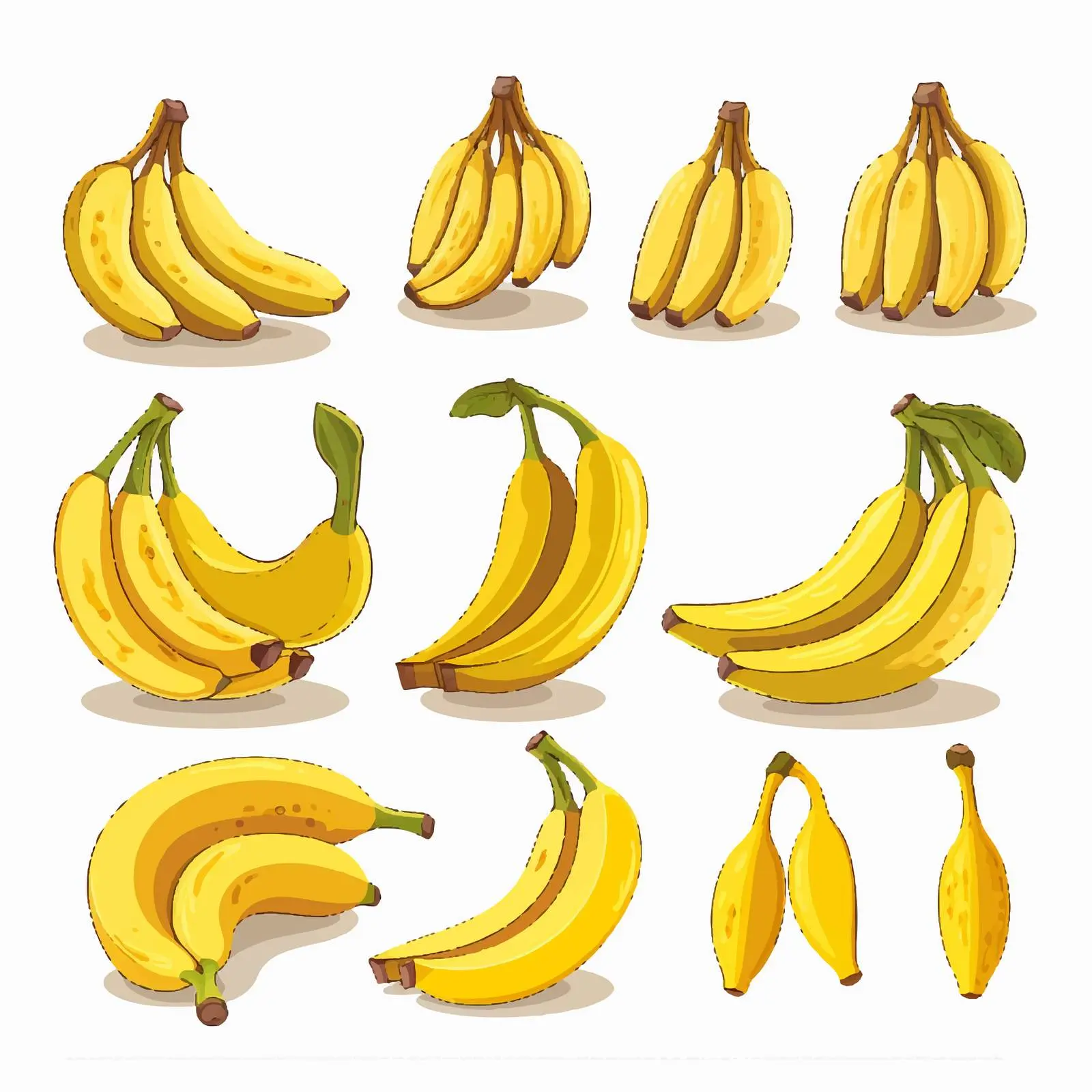 Cartoon Banana Fruit Vector Illustration Set — free download from Dotvec