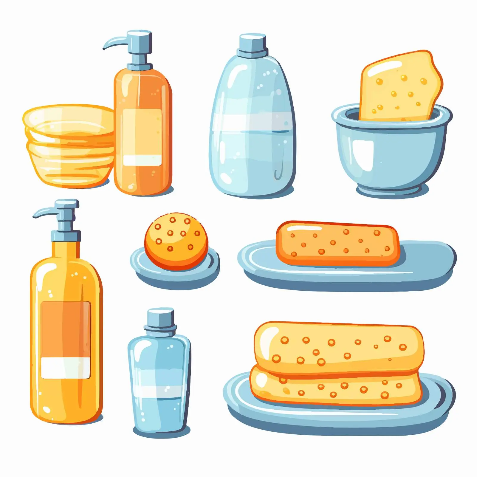 Bathroomware Set with Shampoo and Soap Vectors — free download from Dotvec