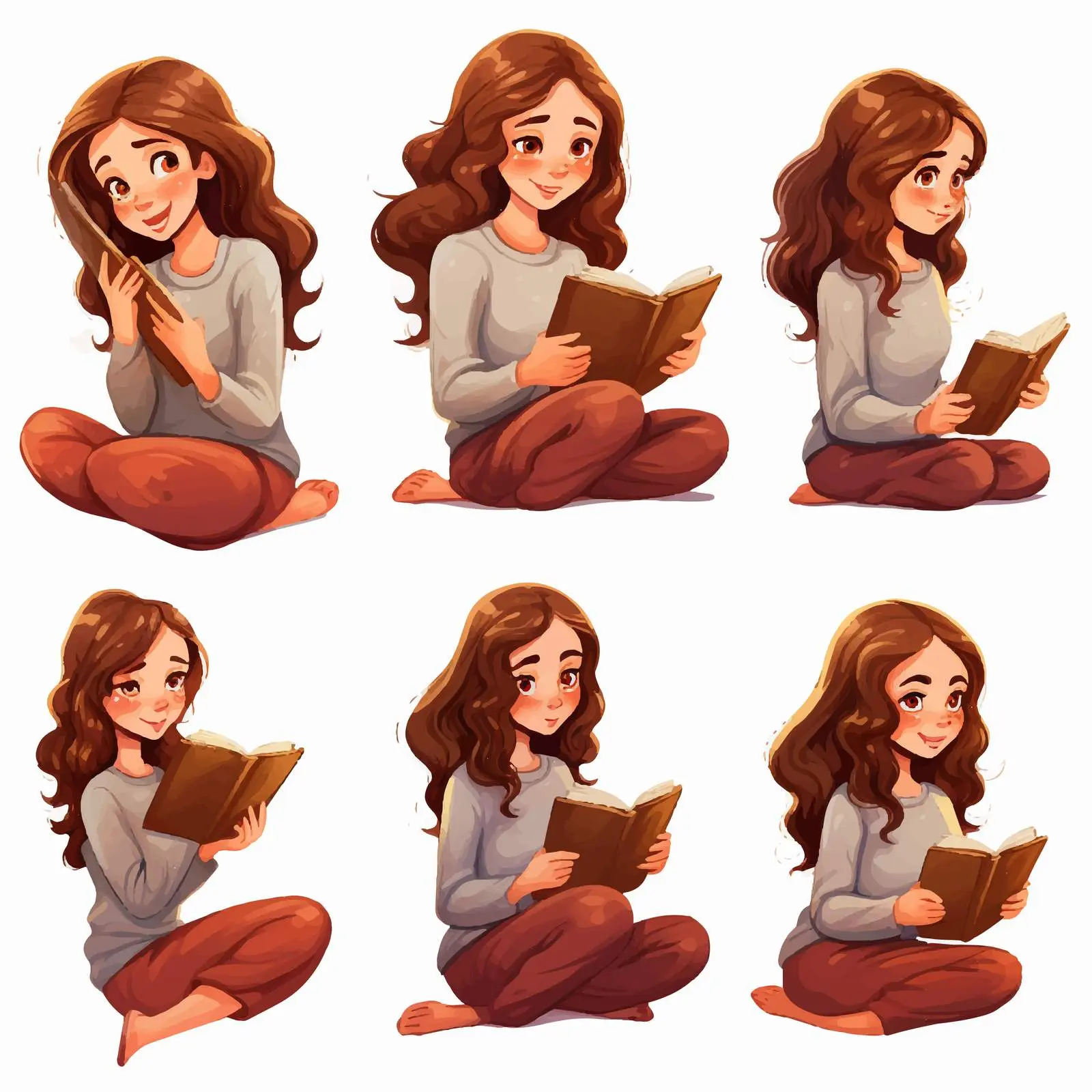 Beautiful Cartoon Girl Character Holding Items — free download from Dotvec