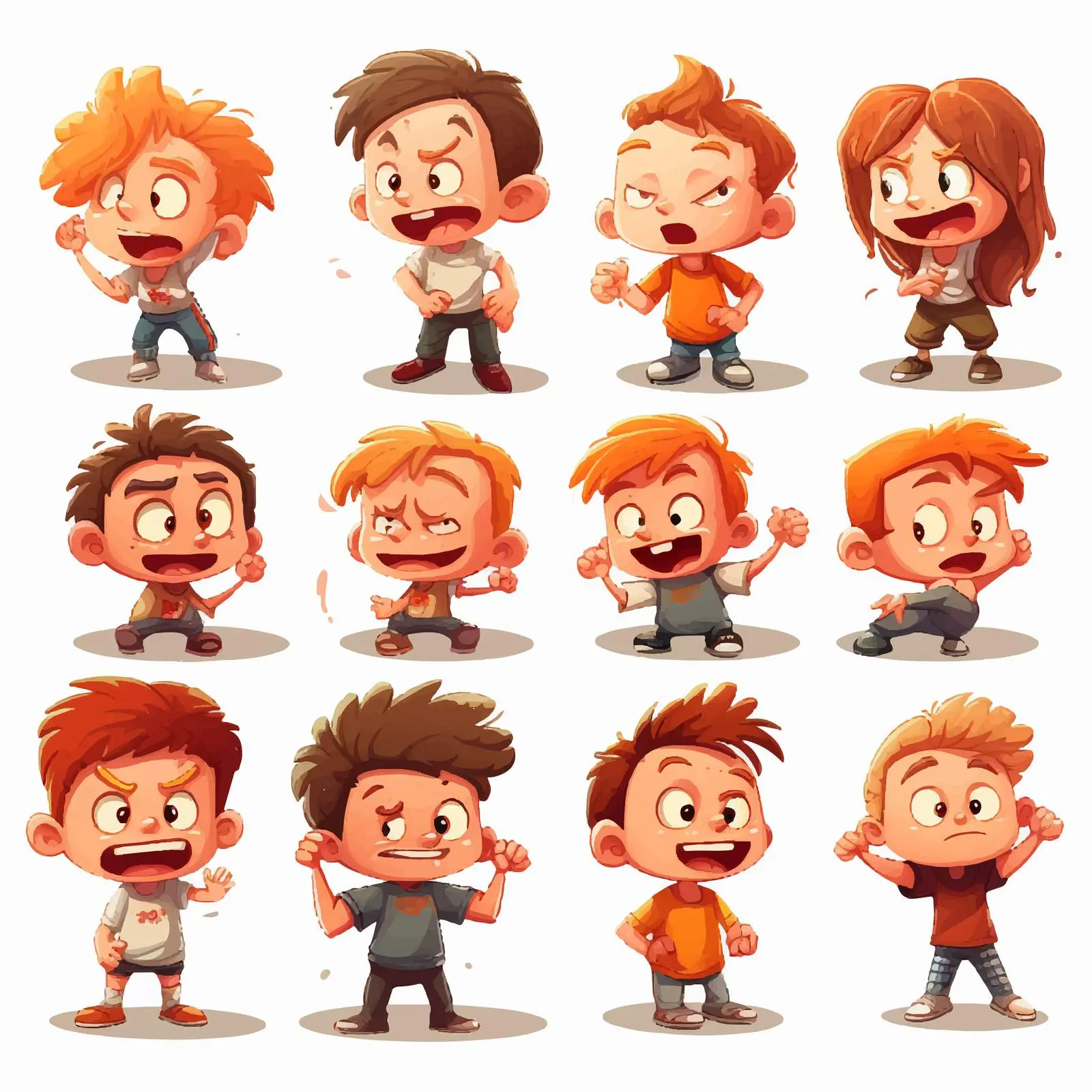 Bully Kids Cartoon Character Vector Illustration – free bullying image from Dotvec