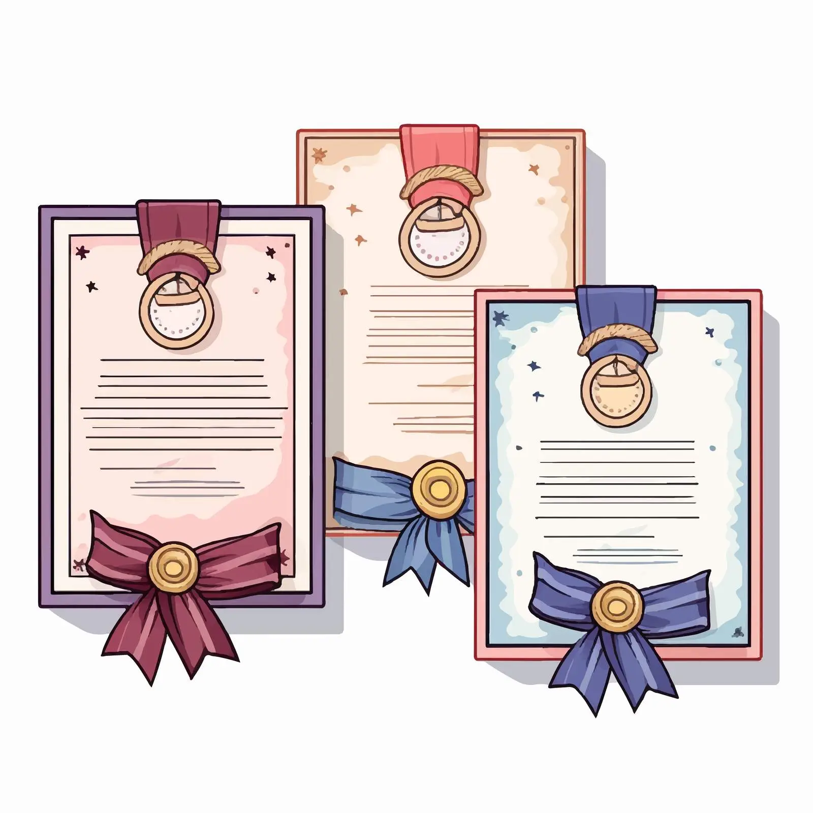 Elegant Certificate Set with Seal and Ribbon — free download from Dotvec