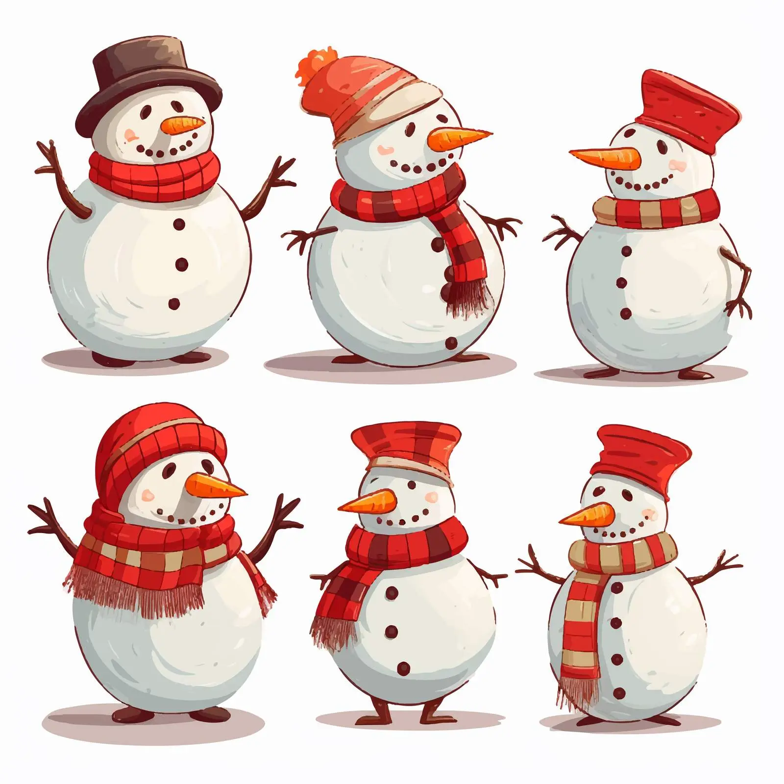 Christmas Snowman Cartoon Vector Illustration — free download from Dotvec