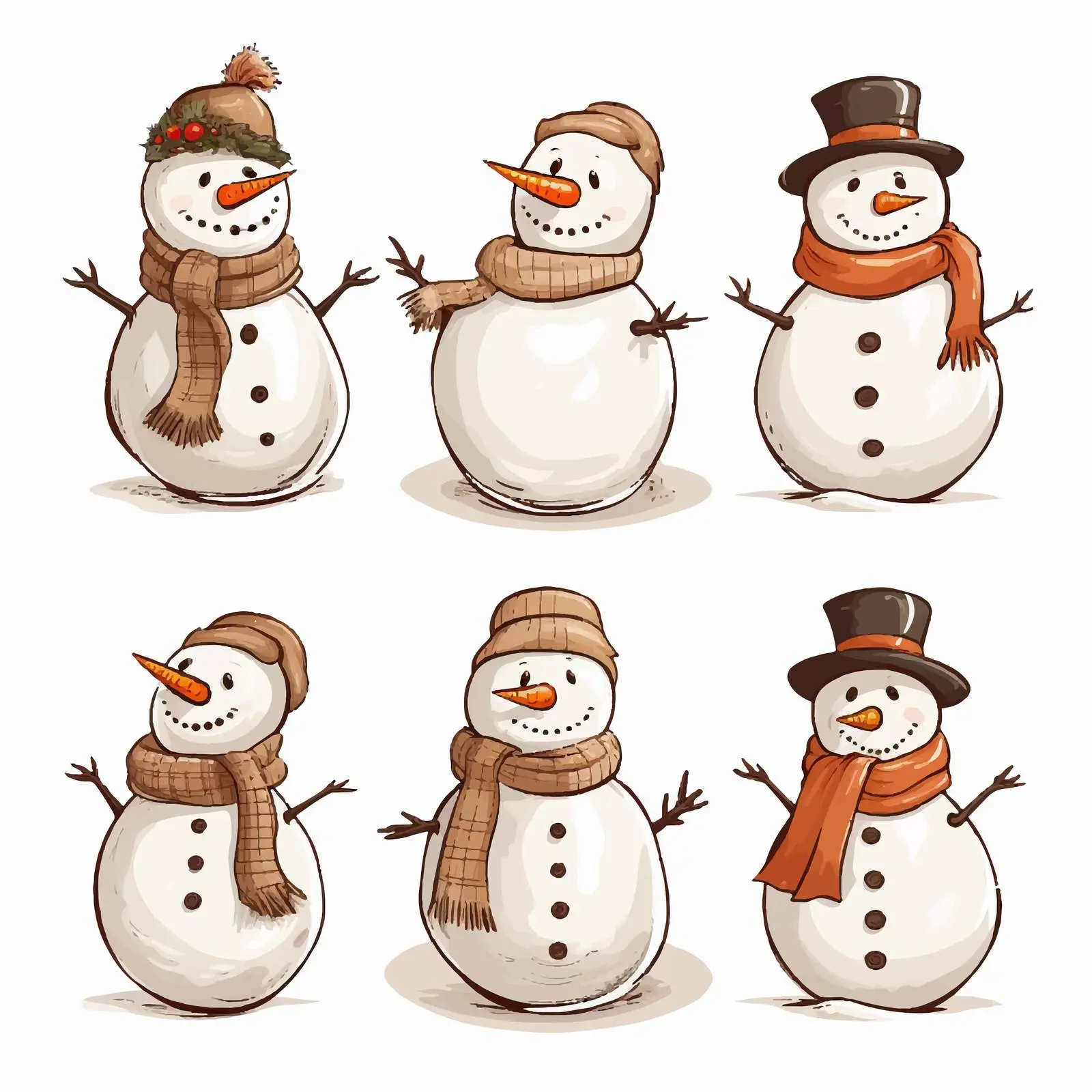 Festive Cartoon Snowman Vector Illustration — free download from Dotvec