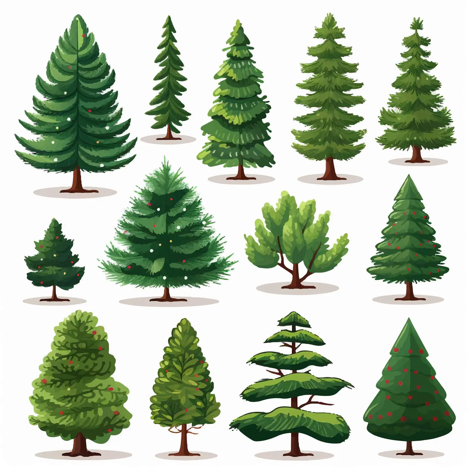 Christmas Tree Illustration on Transparent Background – free tree design image from Dotvec