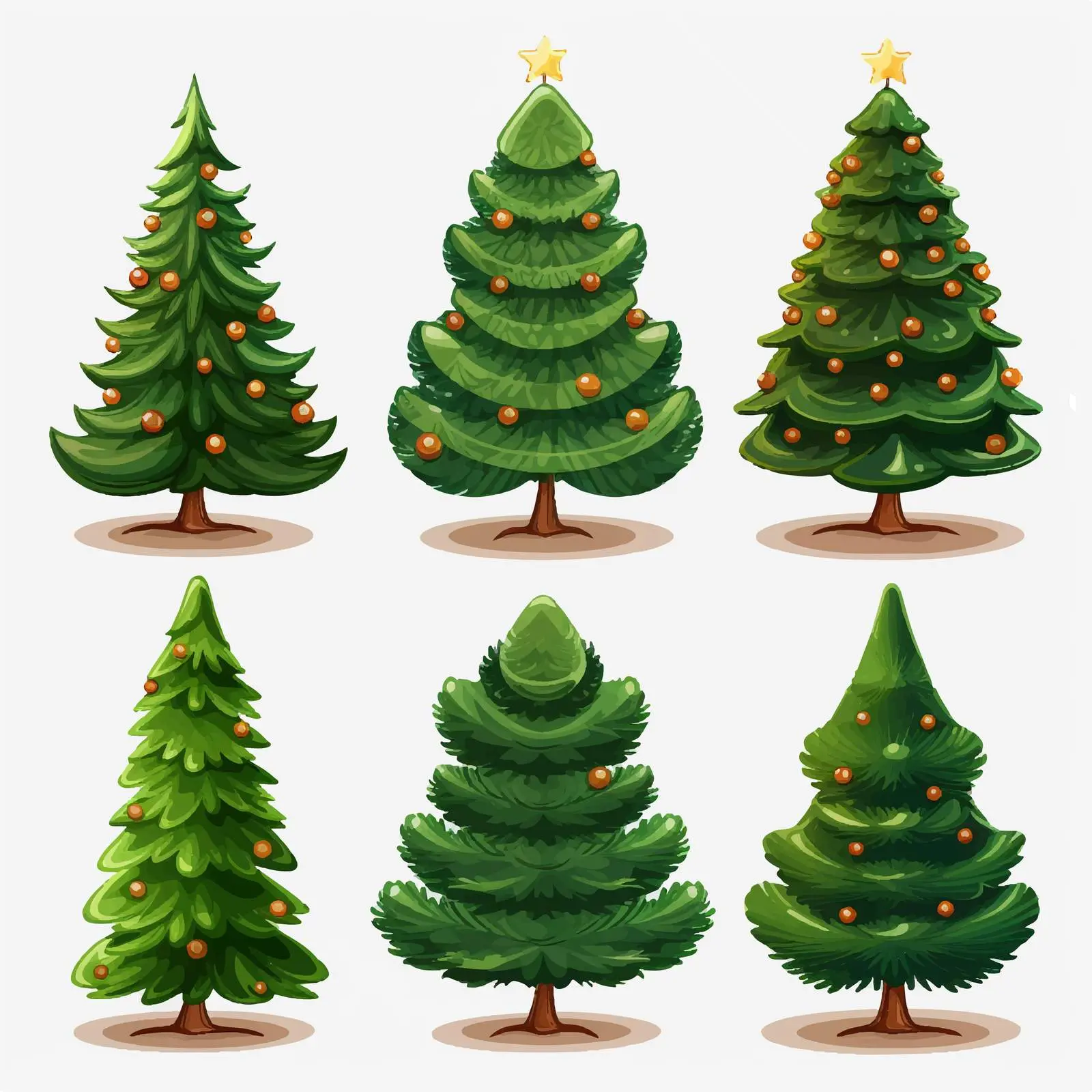 Christmas Tree Vectors on Transparent Background – free tree design image from Dotvec