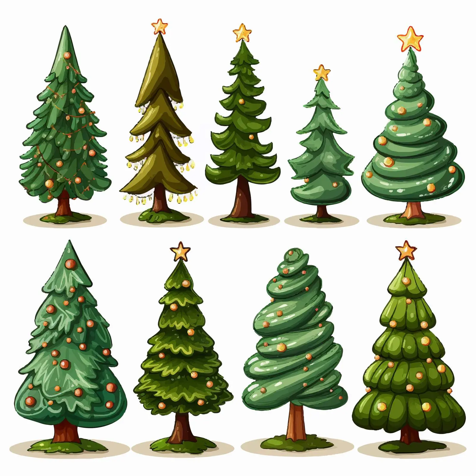 Christmas Tree Vector Illustration on Transparent Background — free download from Dotvec