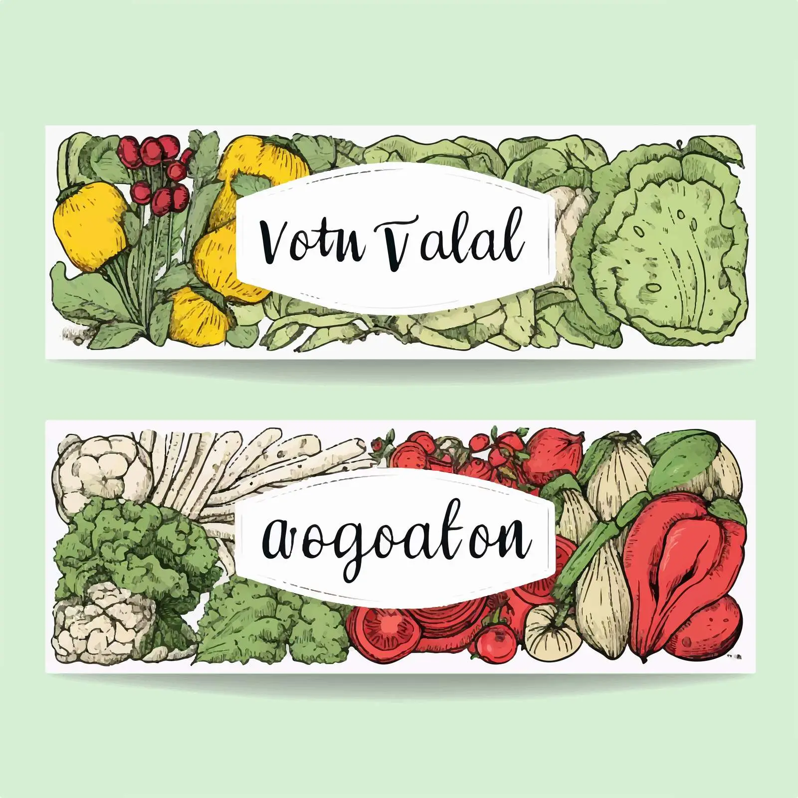 Colorful Horizontal Vegetable Banner Templates — free download from Dotvec