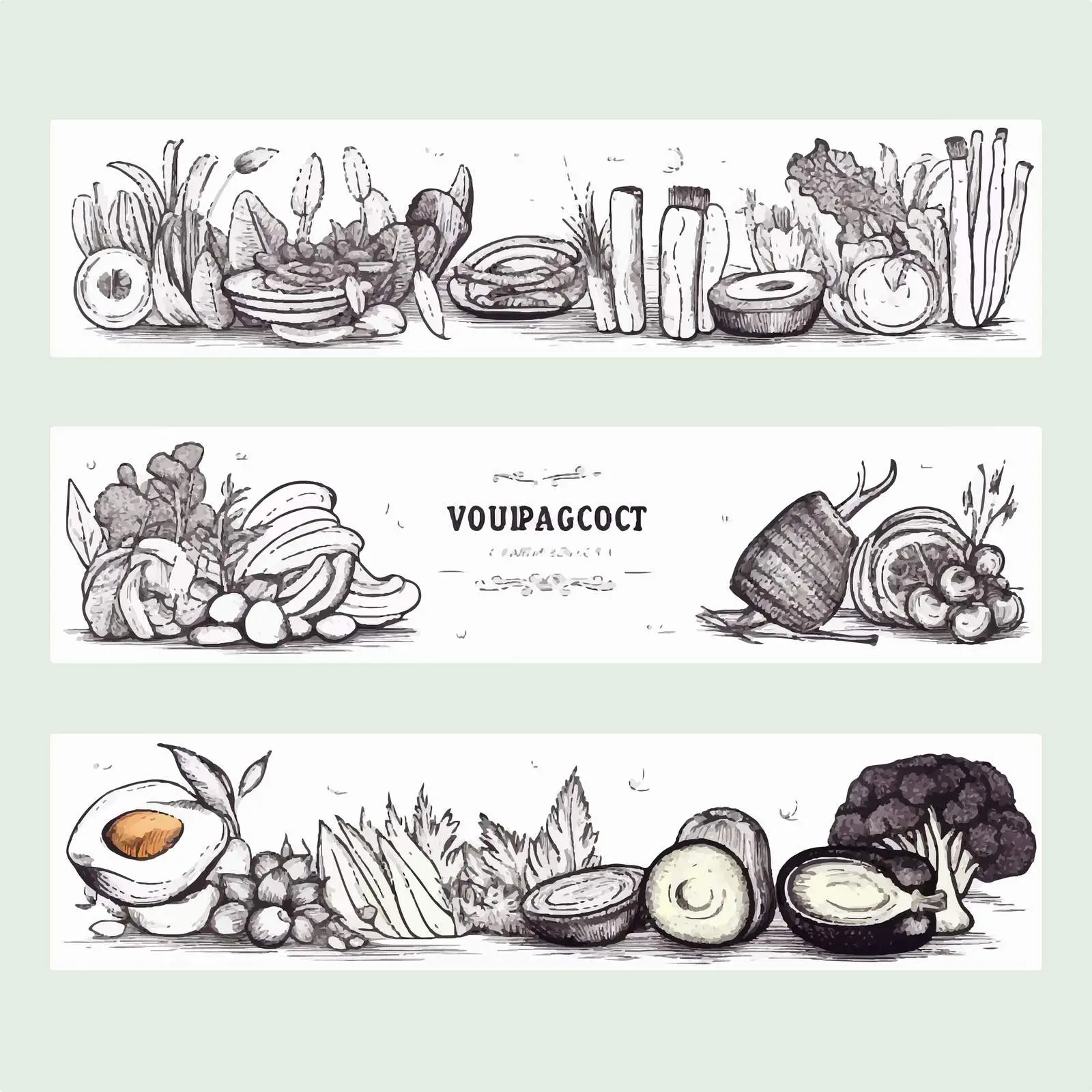 Colorful Horizontal Vegetable Banner Templates — free download from Dotvec