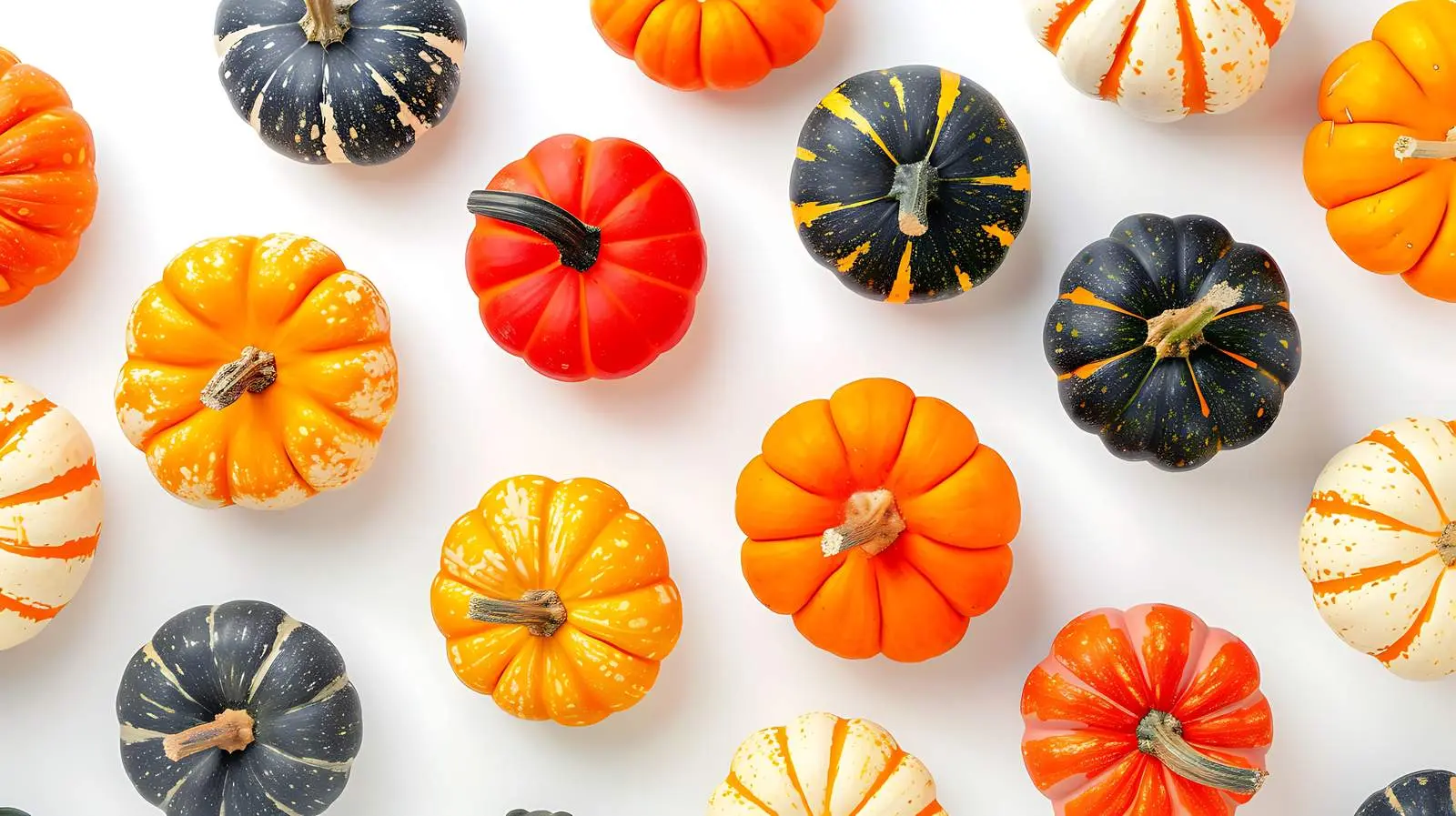 Colorful Ripe Pumpkins Flat Lay in Autumn — free download from Dotvec