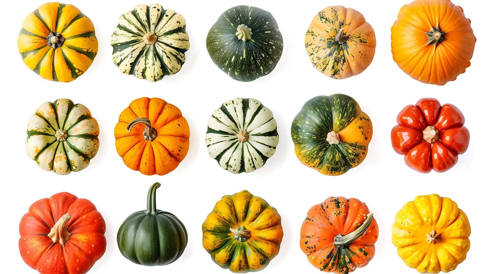 Colorful Ripe Pumpkins and Squash Autumn Flat Lay — free download from Dotvec