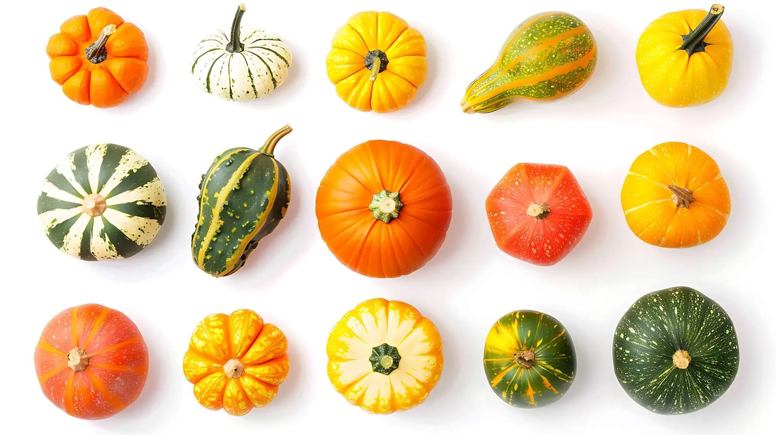Colorful Ripe Pumpkins Flat Lay for Autumn — free download from Dotvec