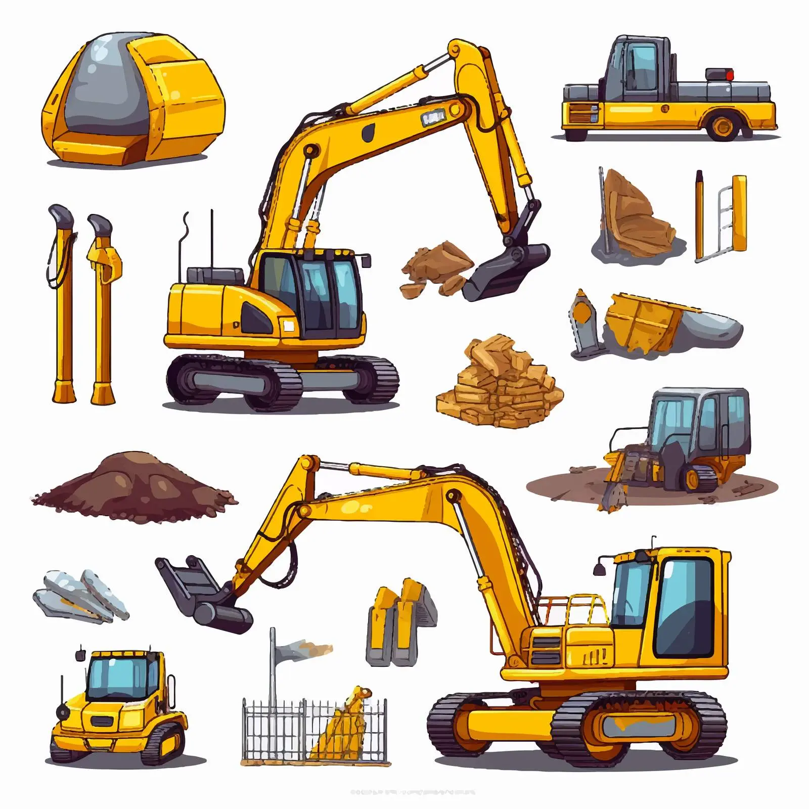 Construction Site Objects Vector Illustration — free download from Dotvec