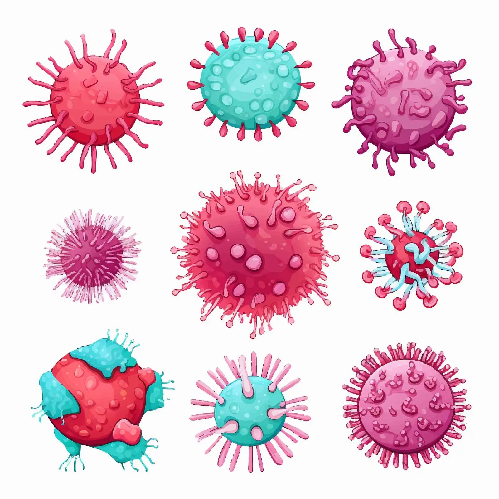 Coronavirus Structure Vector Illustration Collection – free biological structure image from Dotvec
