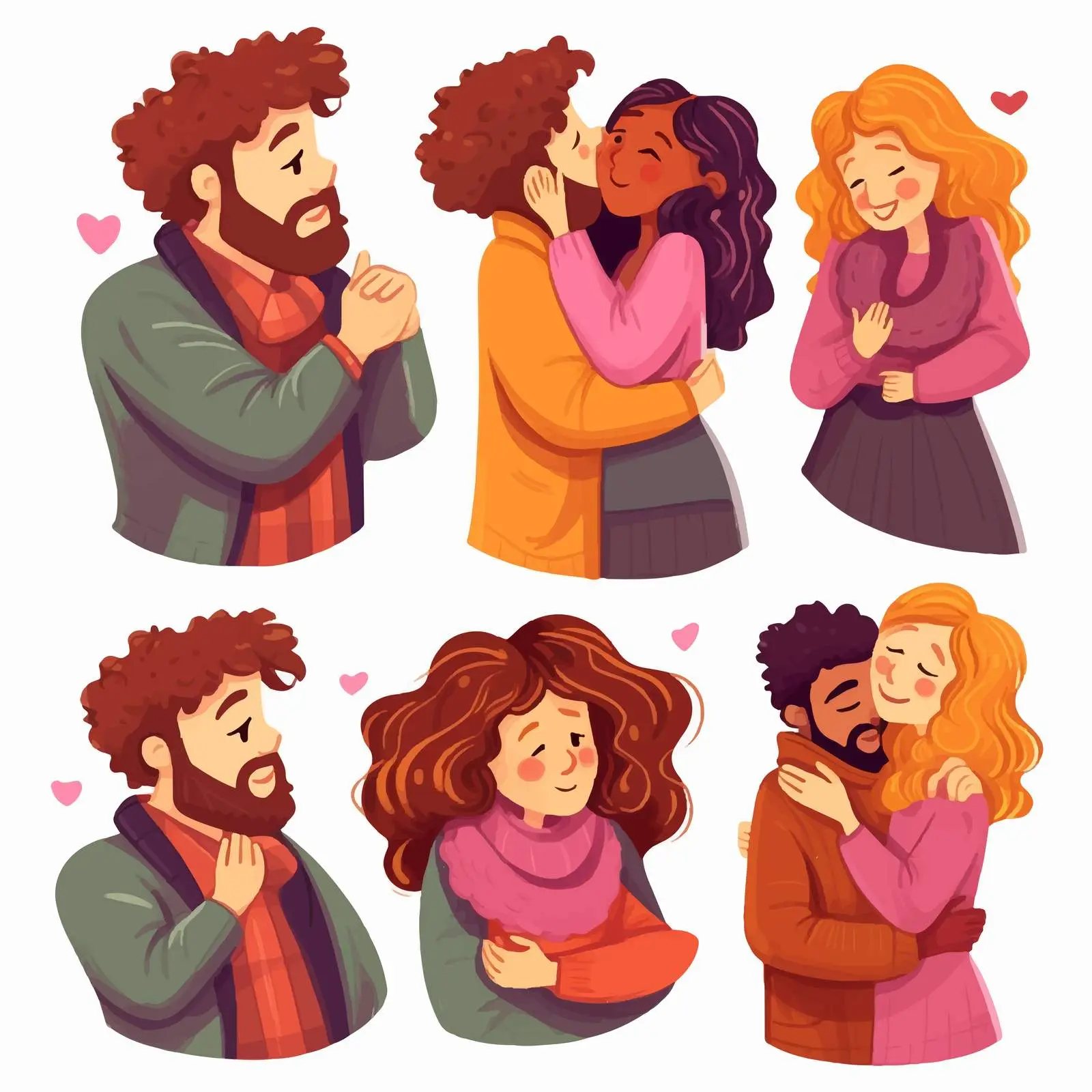 Couples in Love Portraits - Vectors Collection – free soulmates image from Dotvec