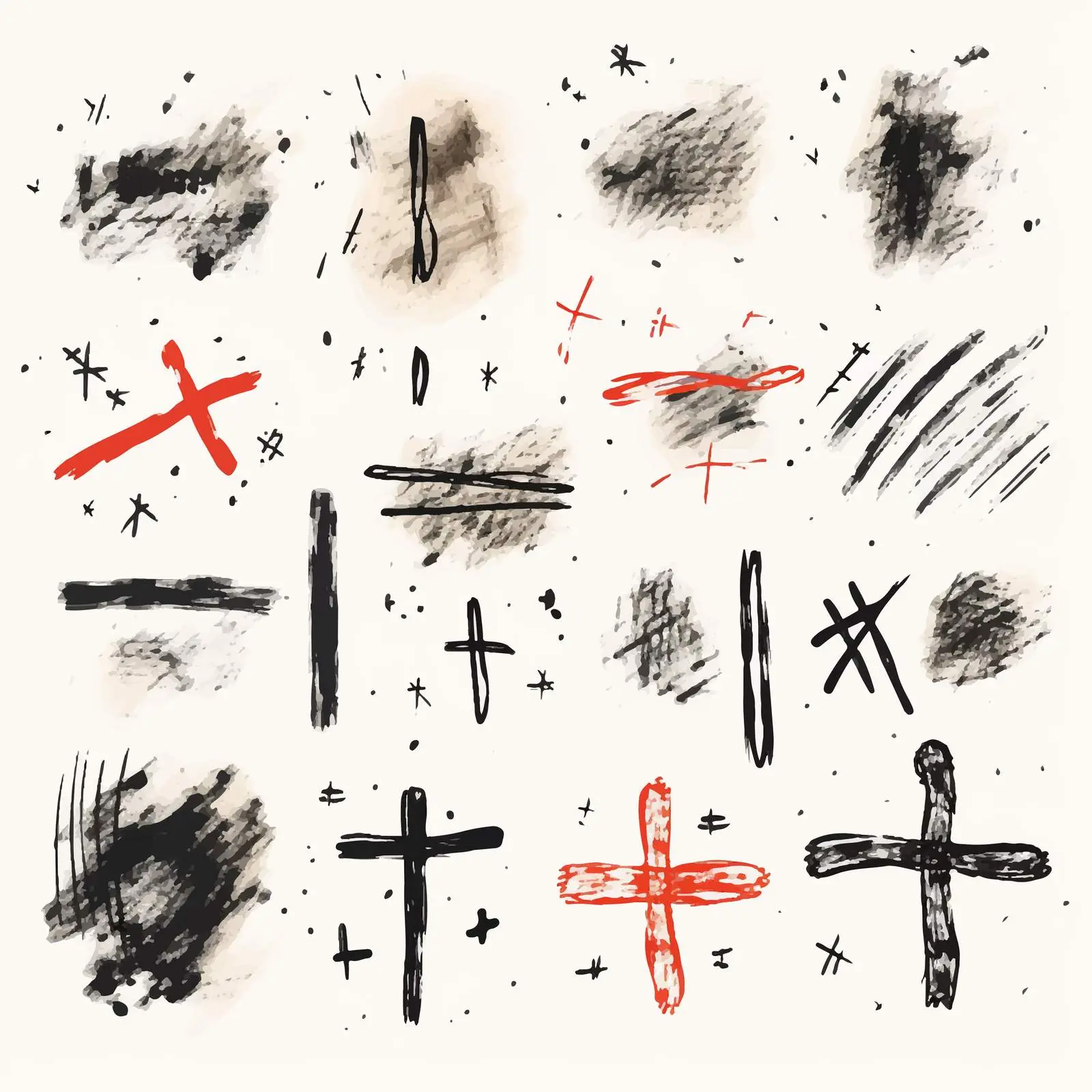 Hand-Drawn Cross Marks and Symbols Set – free warning image from Dotvec