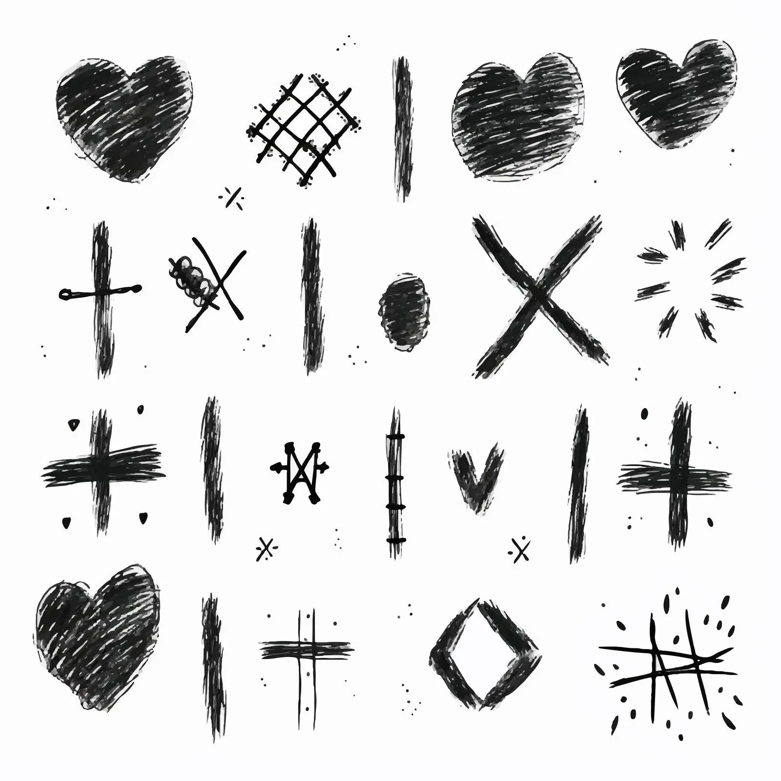 Hand-Drawn Cross Marks and Symbols Set — free download from Dotvec