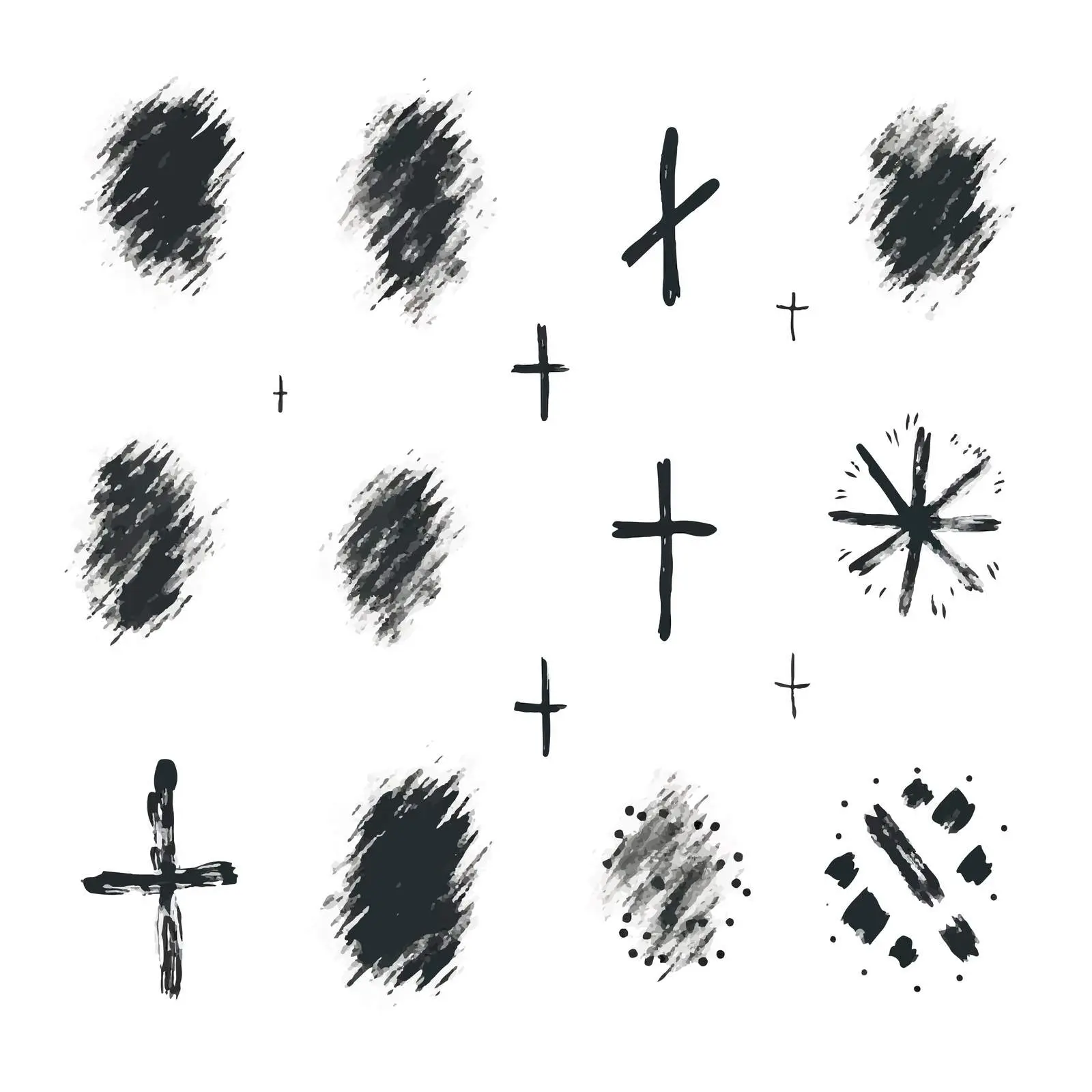 Hand-Drawn Cross Marks Symbols Set — free download from Dotvec