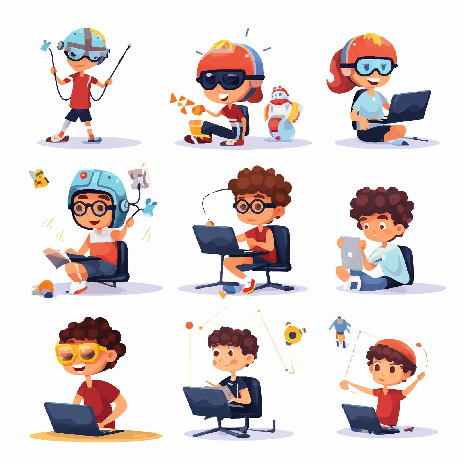 Happy Children Engaged in Fun Activities — free download from Dotvec