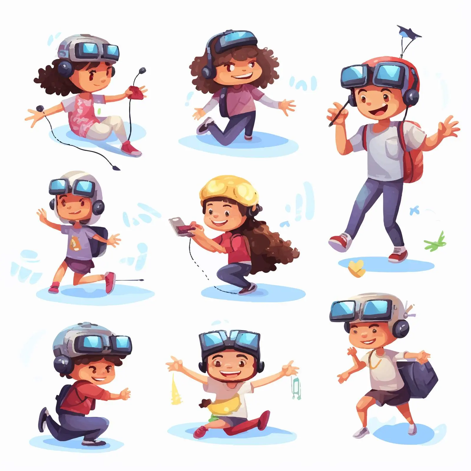 Happy Children Engaged in Fun Activities — free download from Dotvec