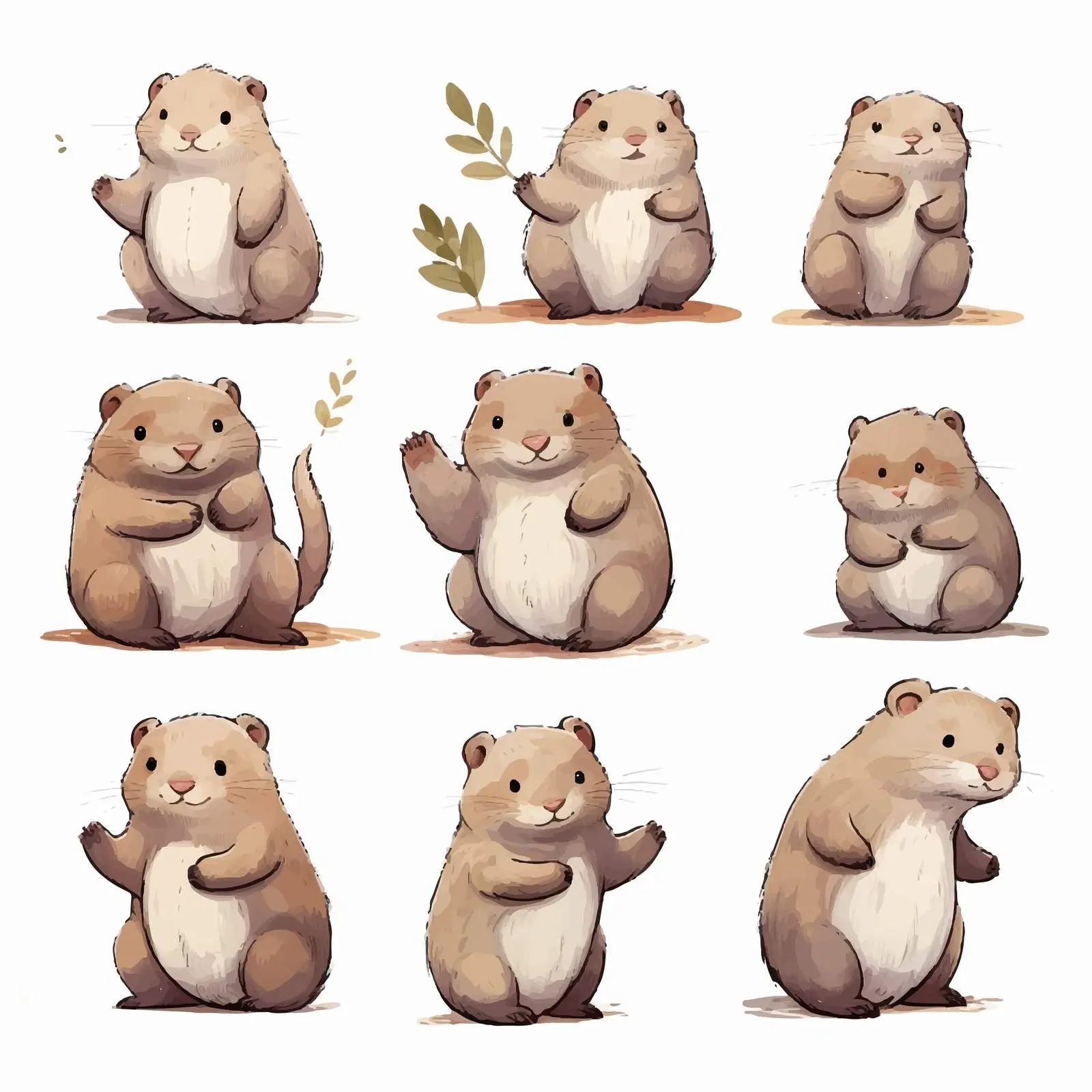 Cute Young Wombats in Various Poses — free download from Dotvec