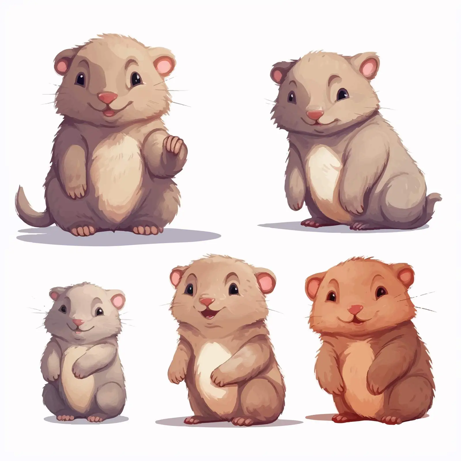 Cute Young Wombats in Various Poses — free download from Dotvec