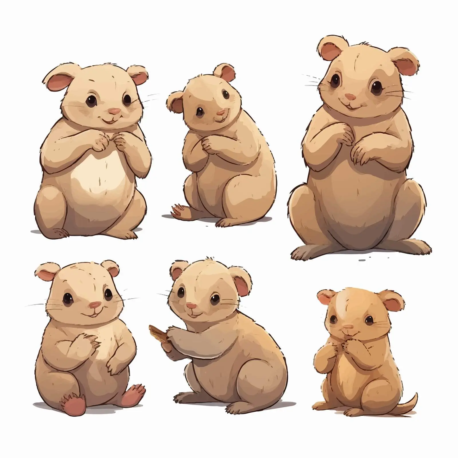 Cute Young Wombats in Various Poses — free download from Dotvec