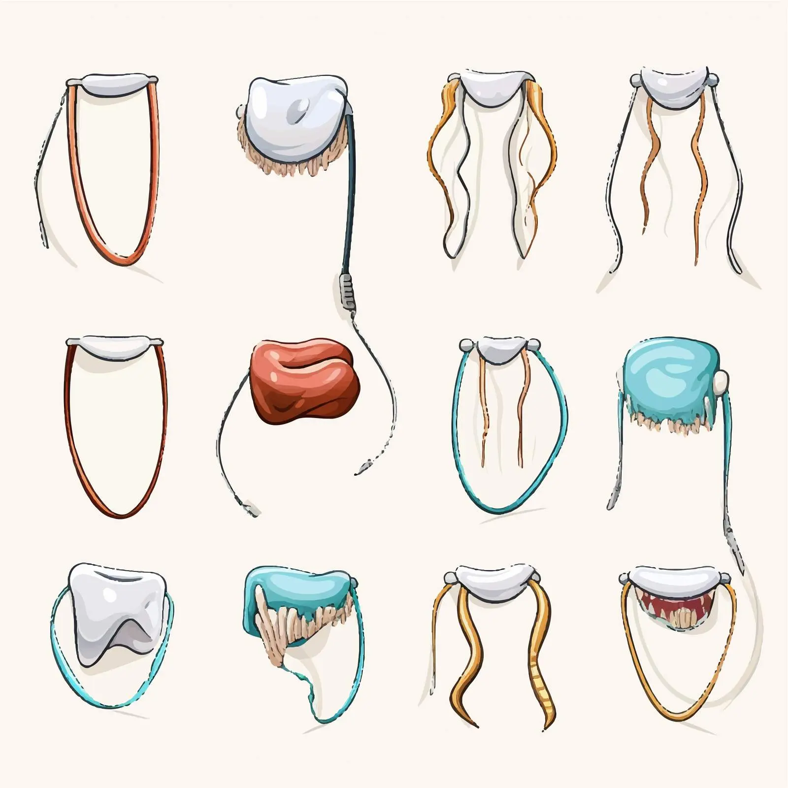Dental Floss Usage Guide Illustration — free download from Dotvec