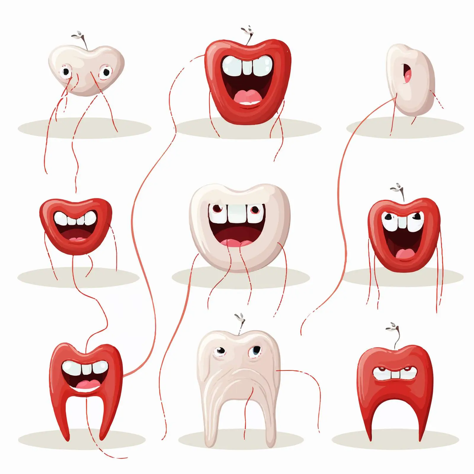 Dental Floss Usage Illustration Vector — free download from Dotvec