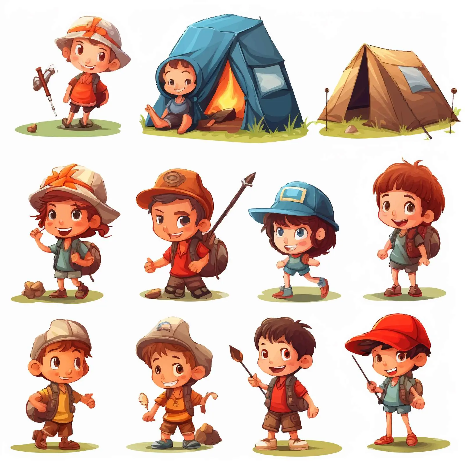 Fun Camping Illustrations for Kids – free adventure illustration image from Dotvec