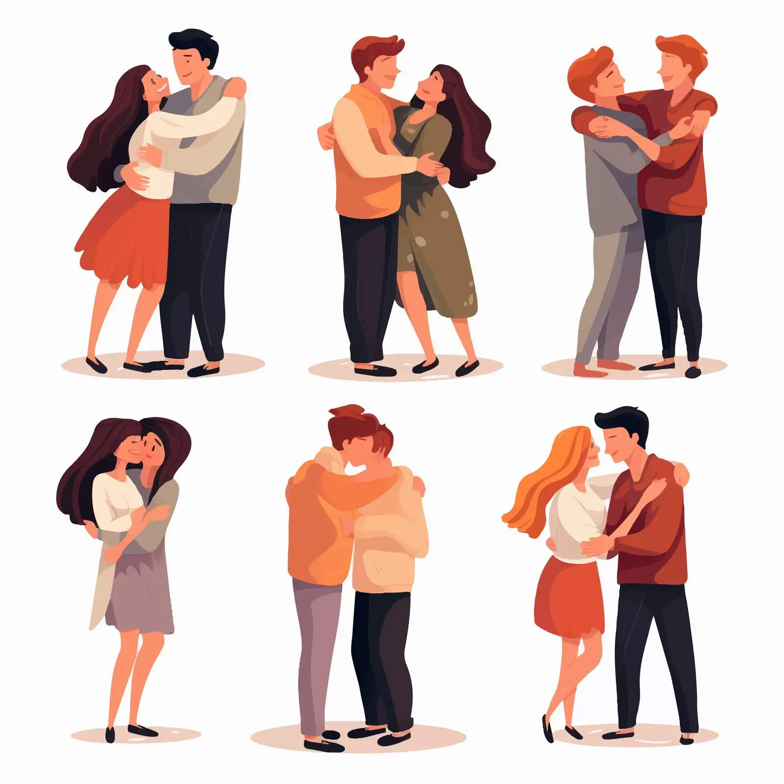 Cartoon Characters Embracing Love and Friendship — free download from Dotvec