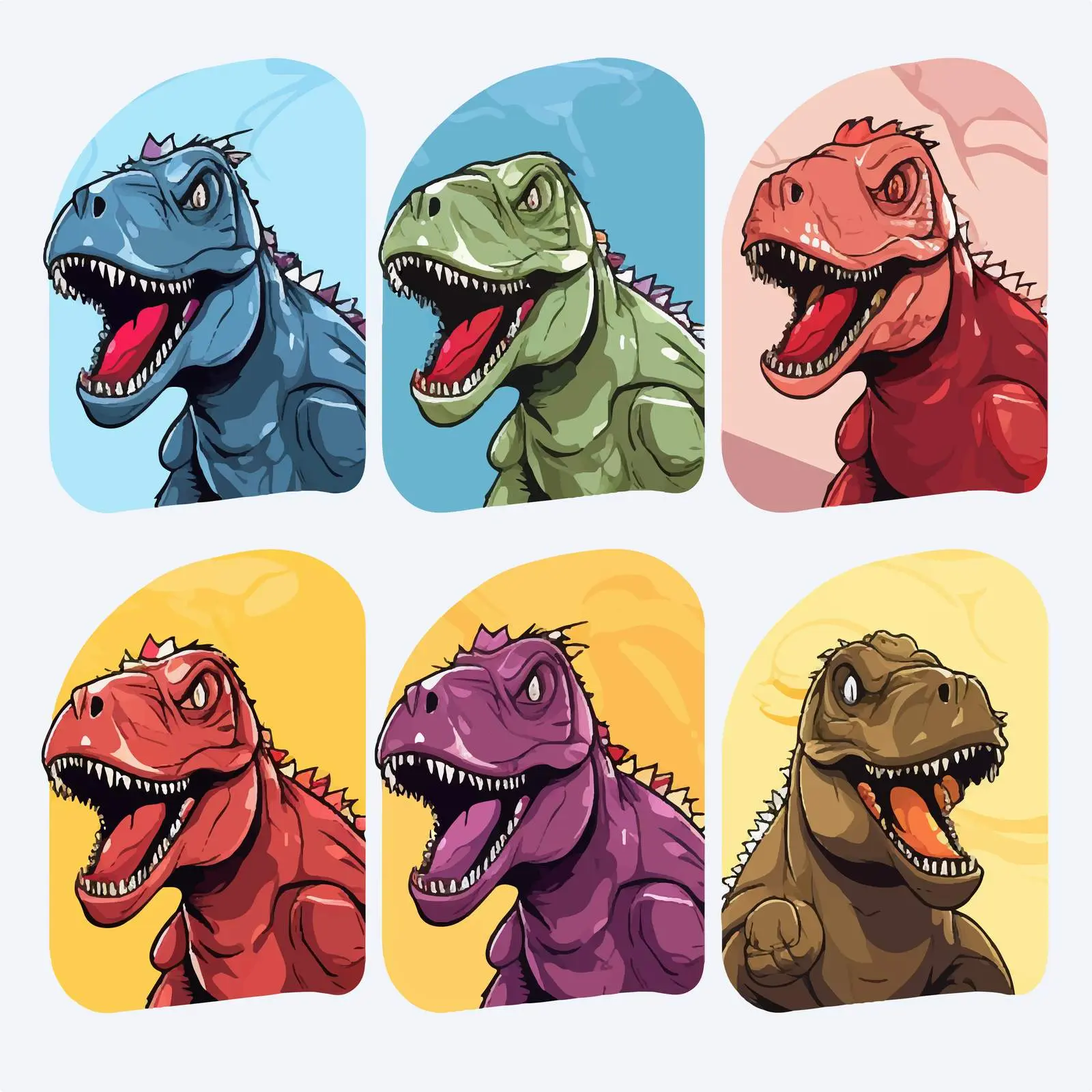 Colorful Dinosaur Print Long Sleeve T-Shirt — free download from Dotvec