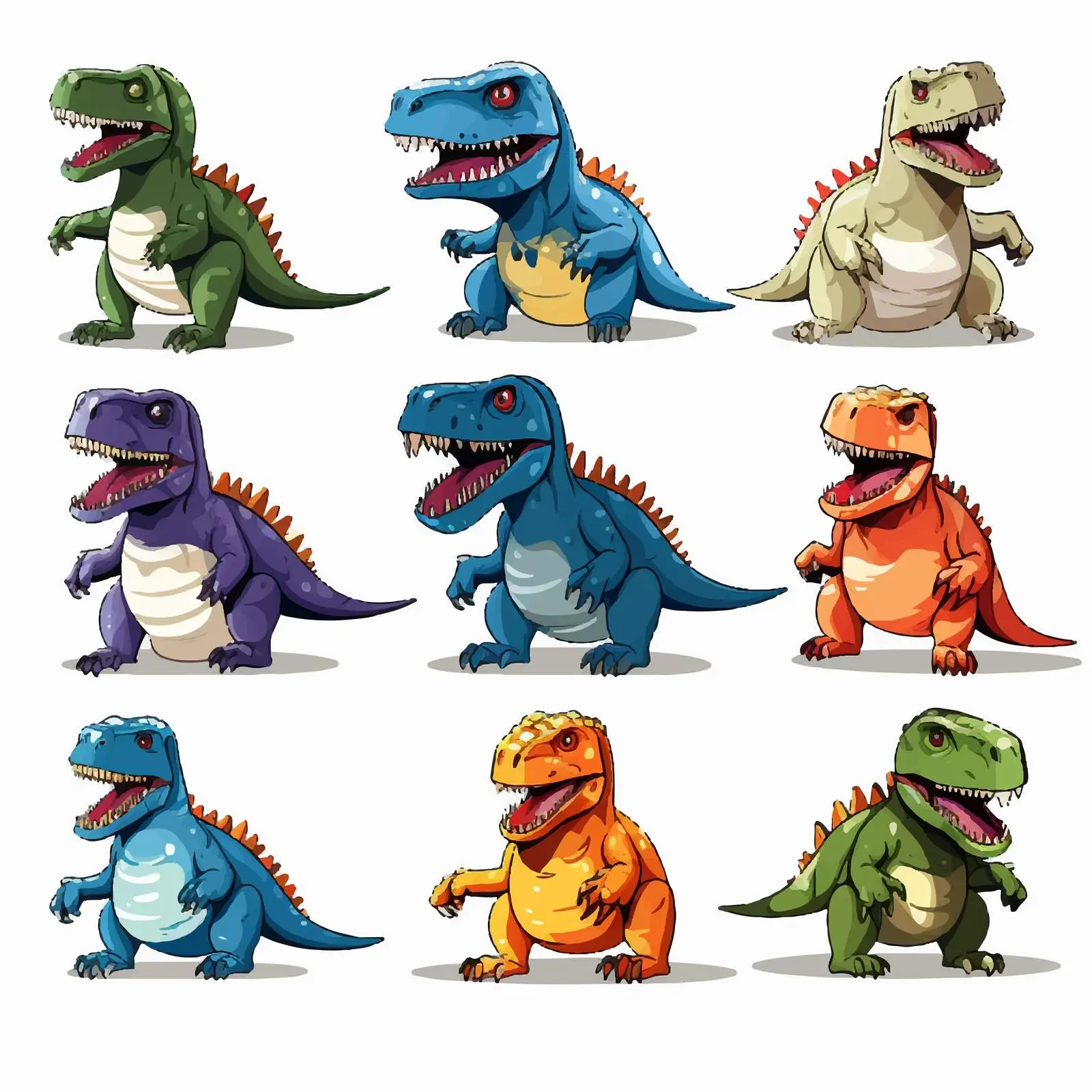 Colorful Dinosaur Print Long Sleeve T-Shirt — free download from Dotvec