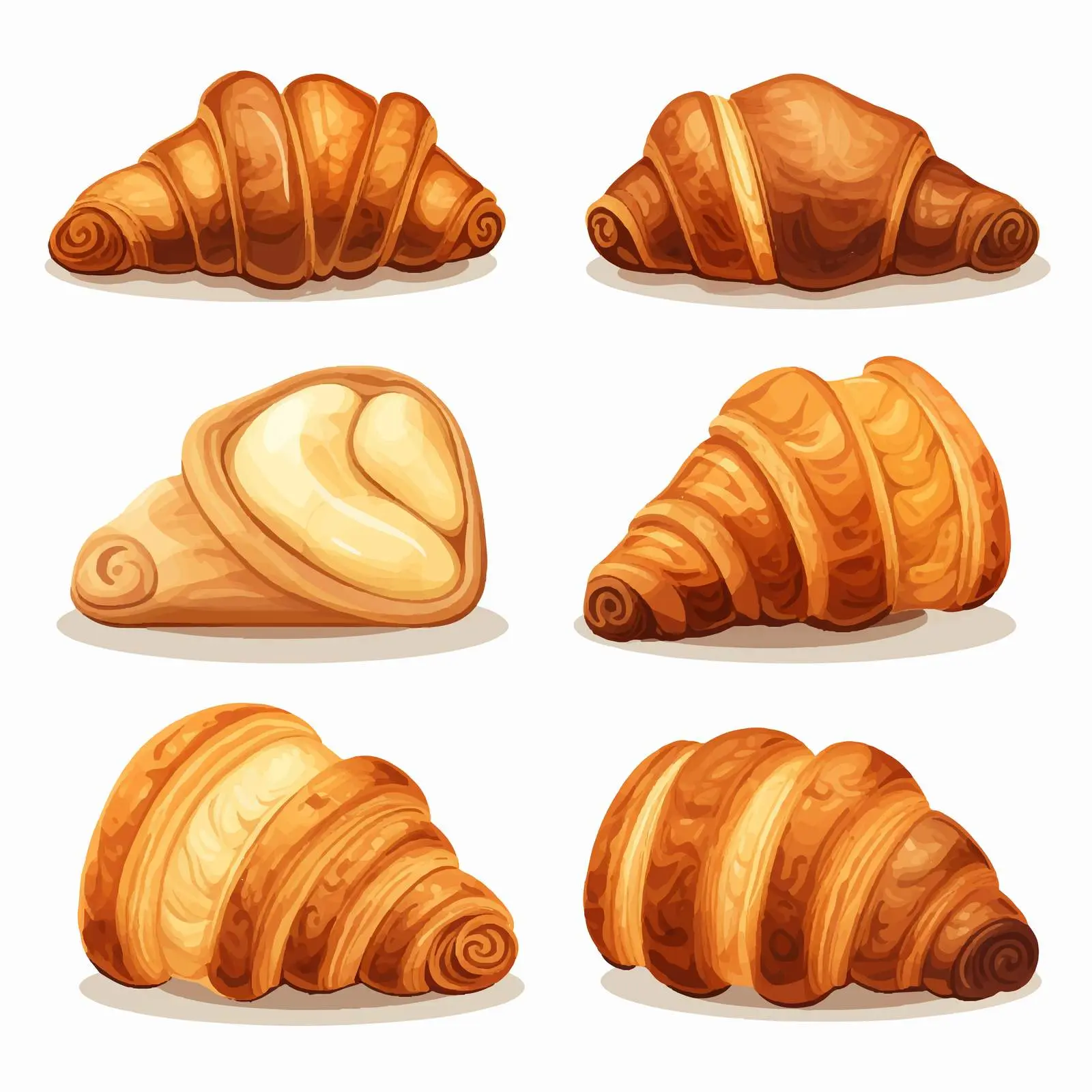 Different Types of Croissants Illustration Vector — free download from Dotvec