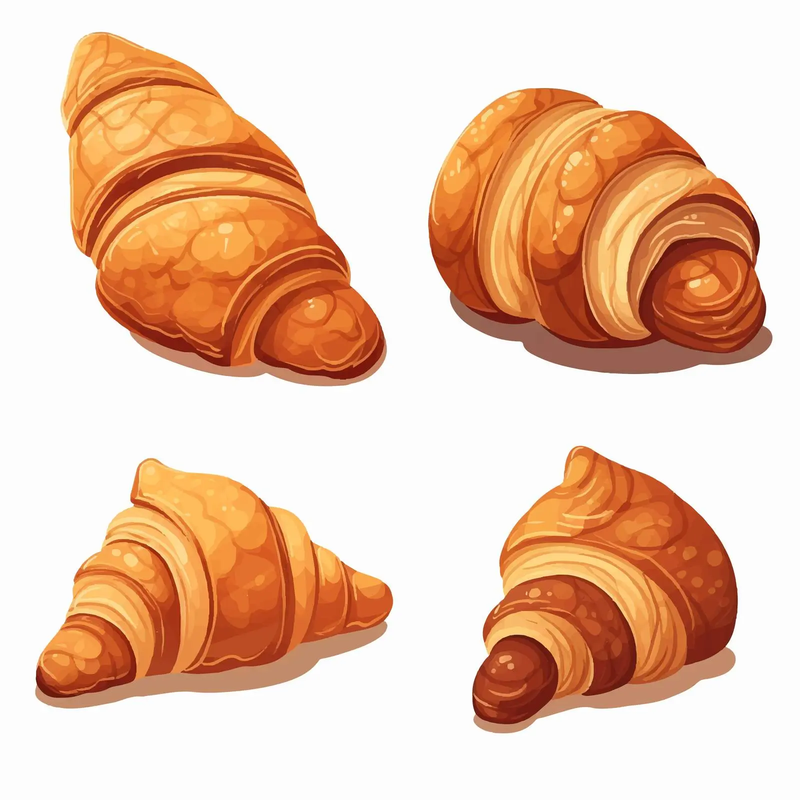 Diverse Cartoon Croissants Vector Illustration — free download from Dotvec