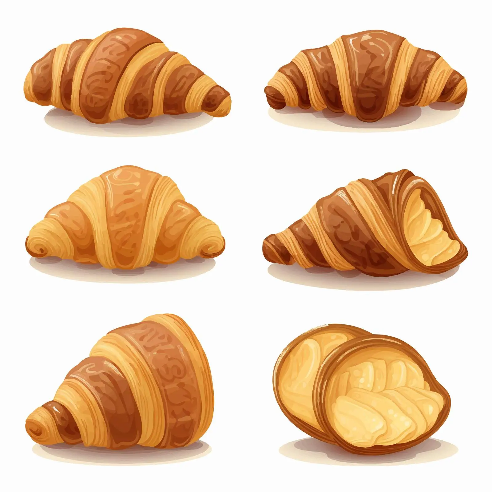 Colorful Cartoon Croissant Vector Illustration — free download from Dotvec