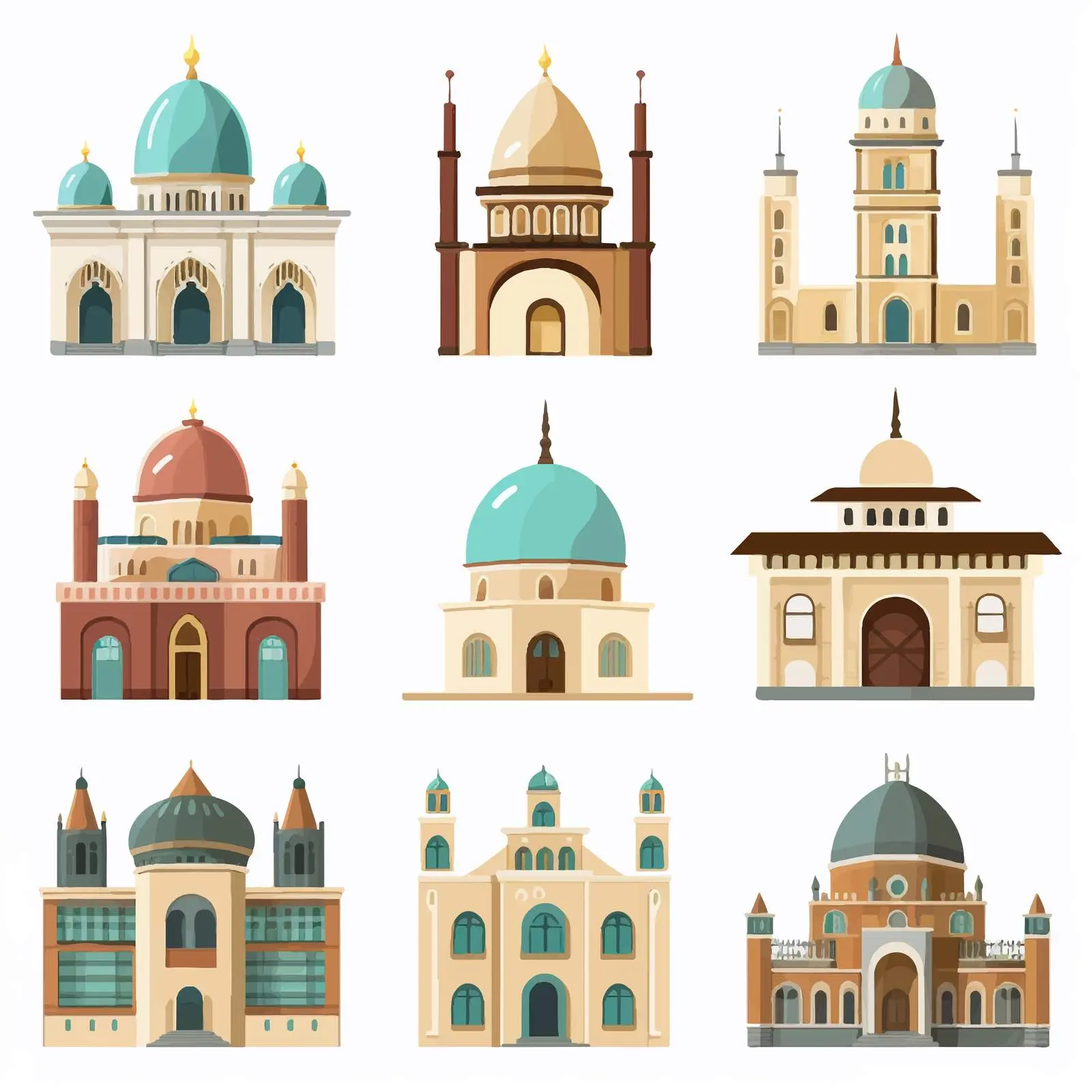 Diverse Cultural House Illustrations Vector Set — free download from Dotvec