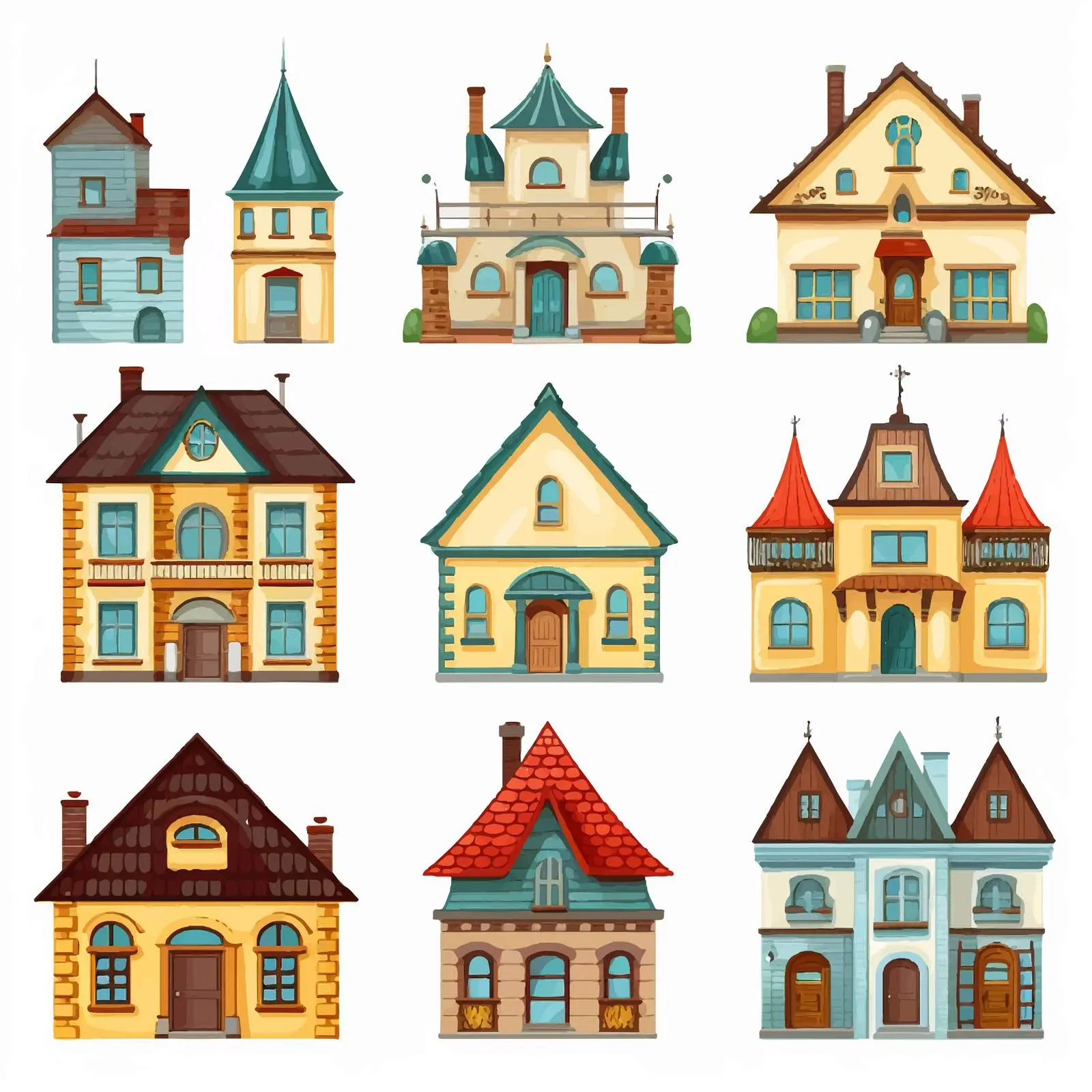 Illustration of Diverse Cultural Houses — free download from Dotvec