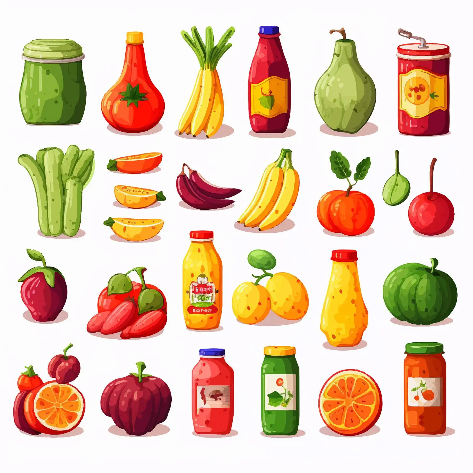 Diverse Grocery Food and Drink Vector Collection — free download from Dotvec