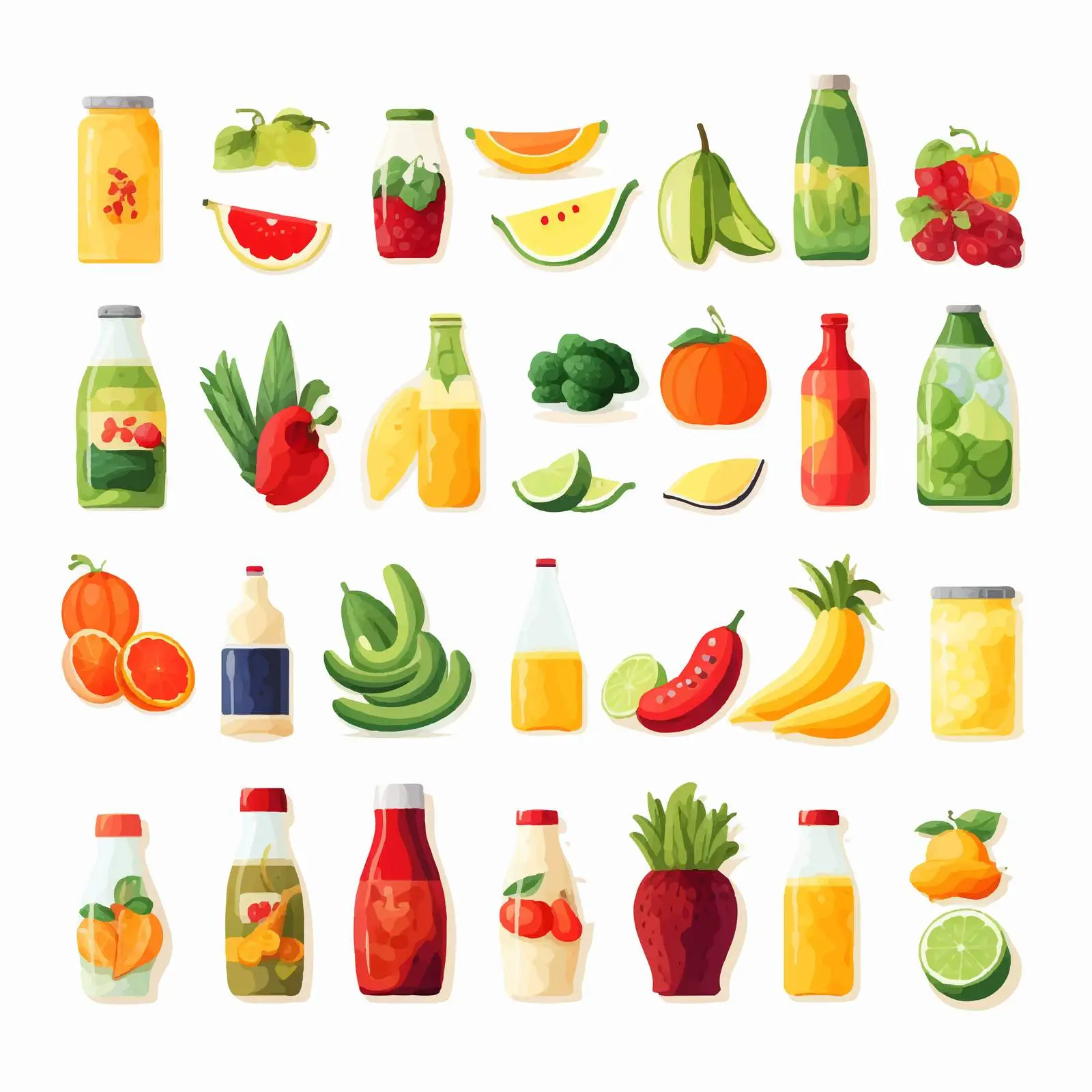 Diverse Grocery Food and Drink Vector Collection — free download from Dotvec