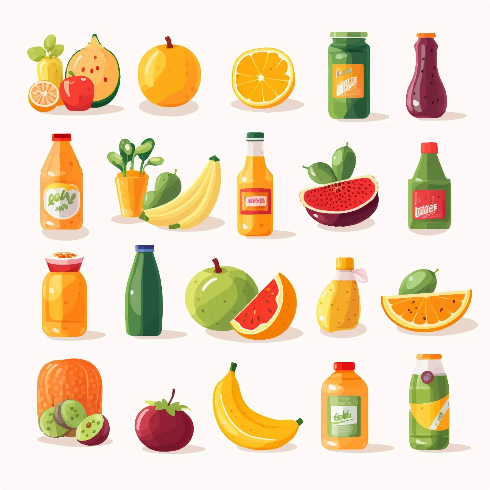 Variety of Grocery Food and Drink Products Vector — free download from Dotvec