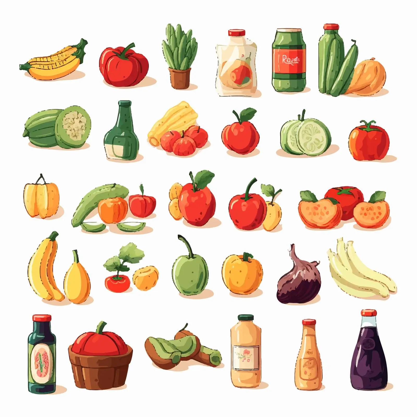 Diverse Grocery and Beverage Vector Collection — free download from Dotvec