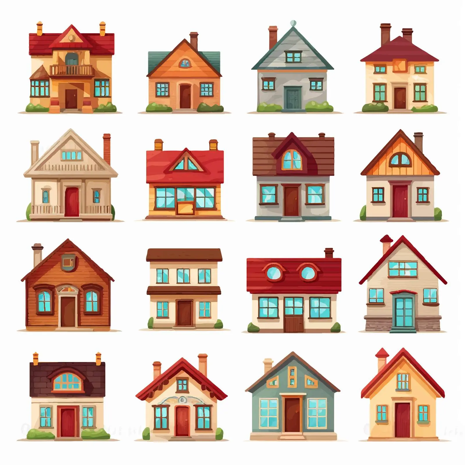 Diverse House Styles Vector Illustrations — free download from Dotvec